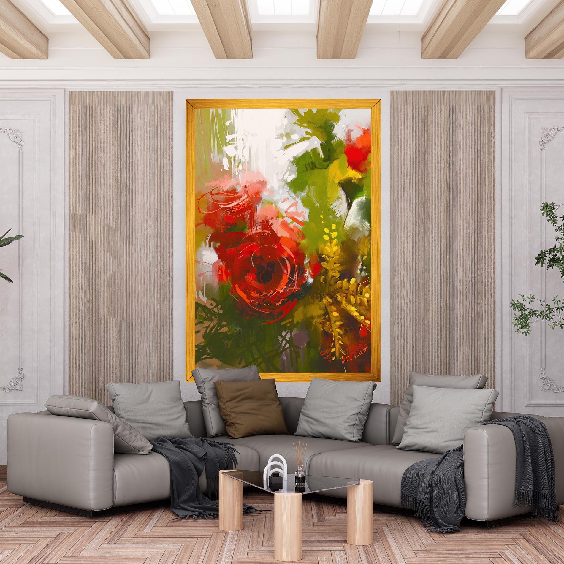 Tablou Canvas Red Rose Painting mockup 6