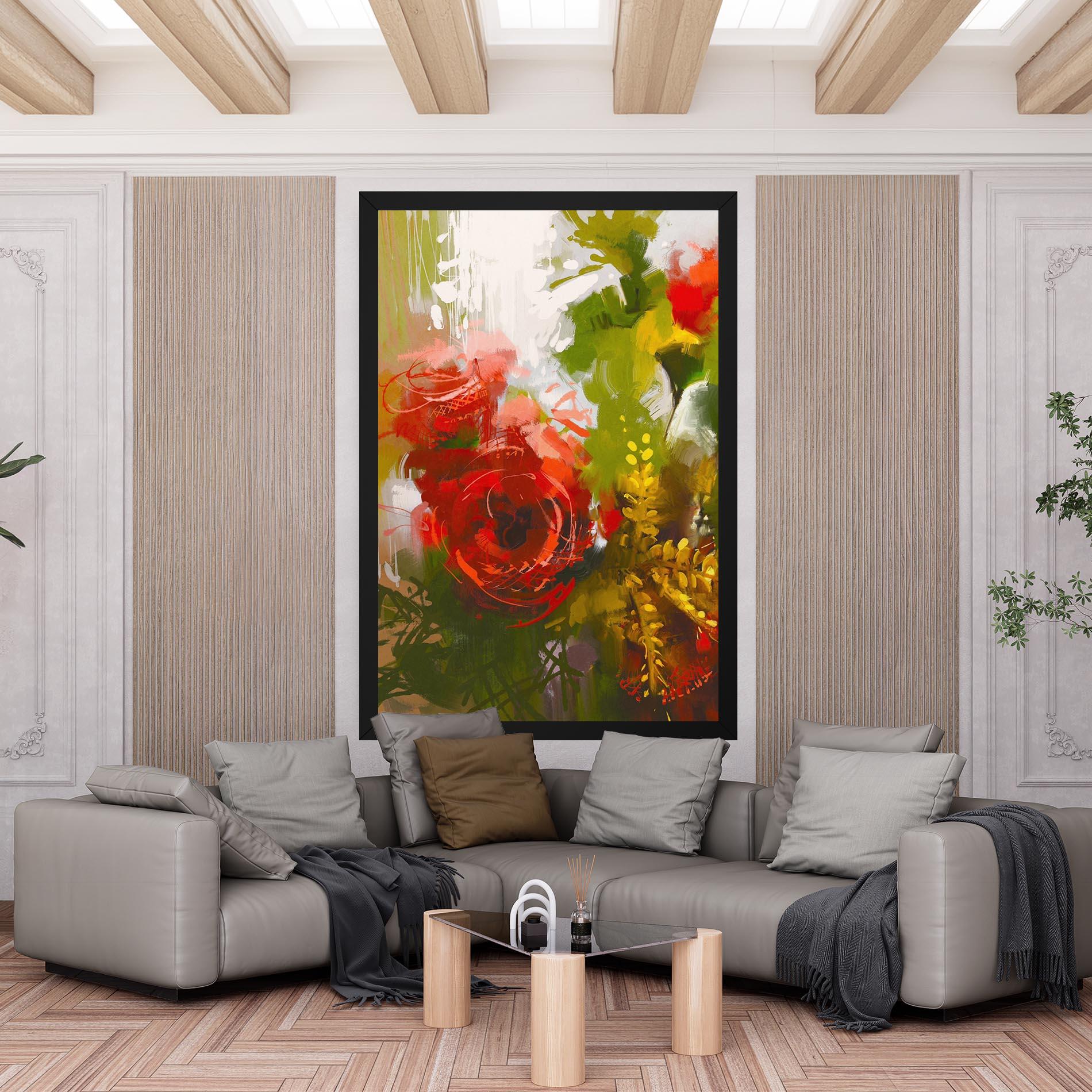 Tablou Canvas Red Rose Painting mockup 6