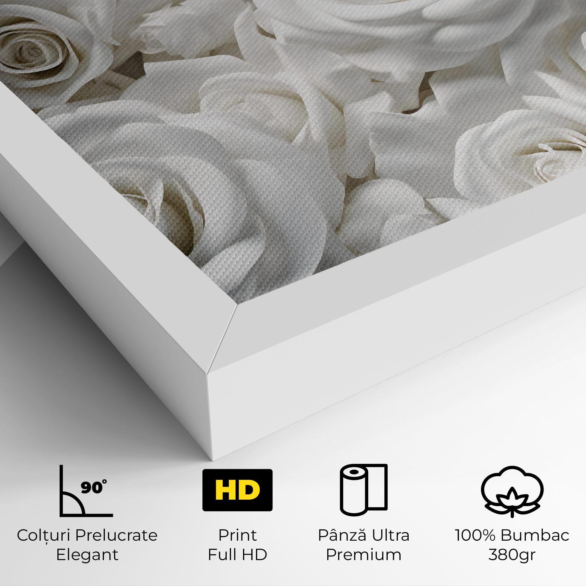 Tablou Canvas 3d White Roses mockup 4