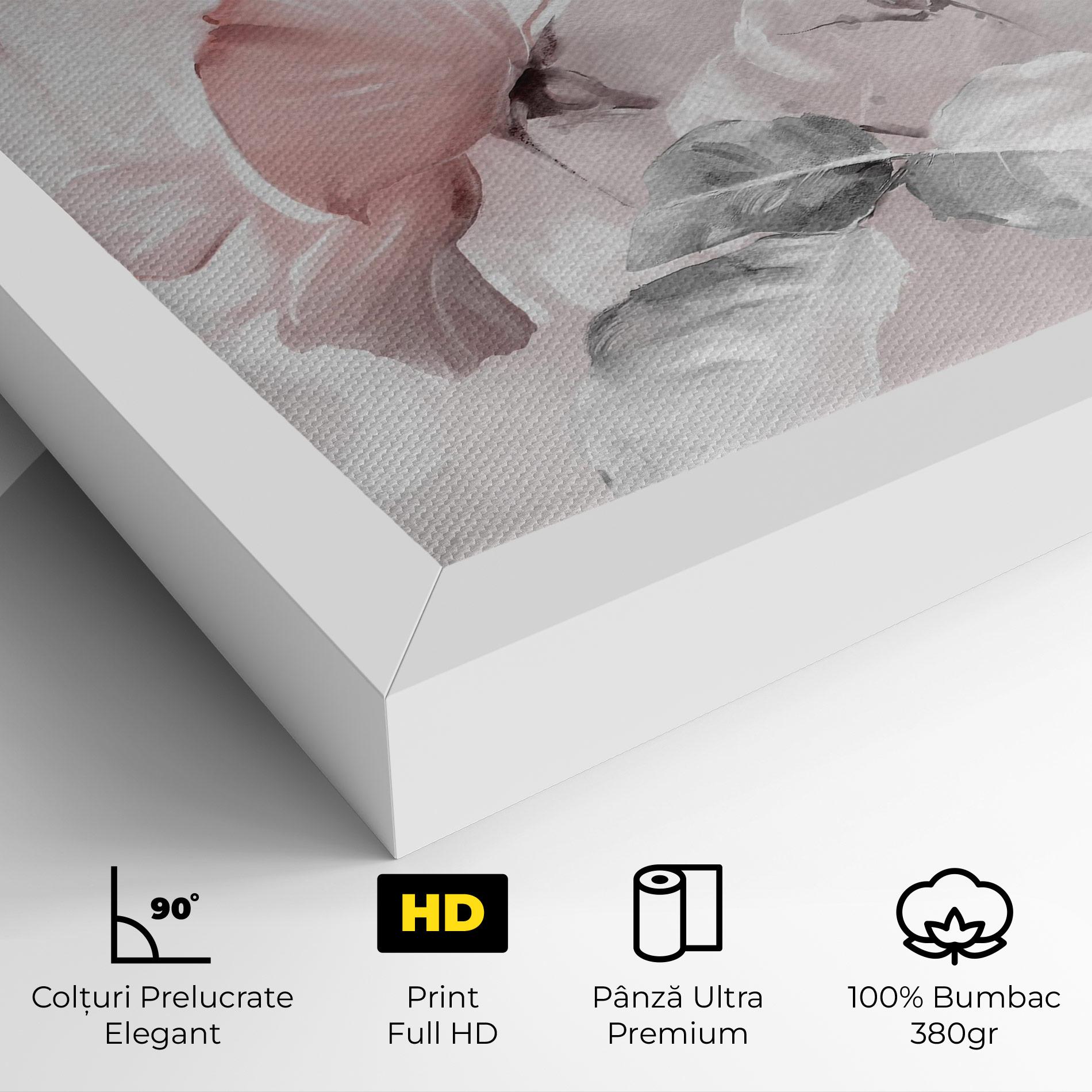 Tablou Canvas Abstract Pink Flowers mockup 4