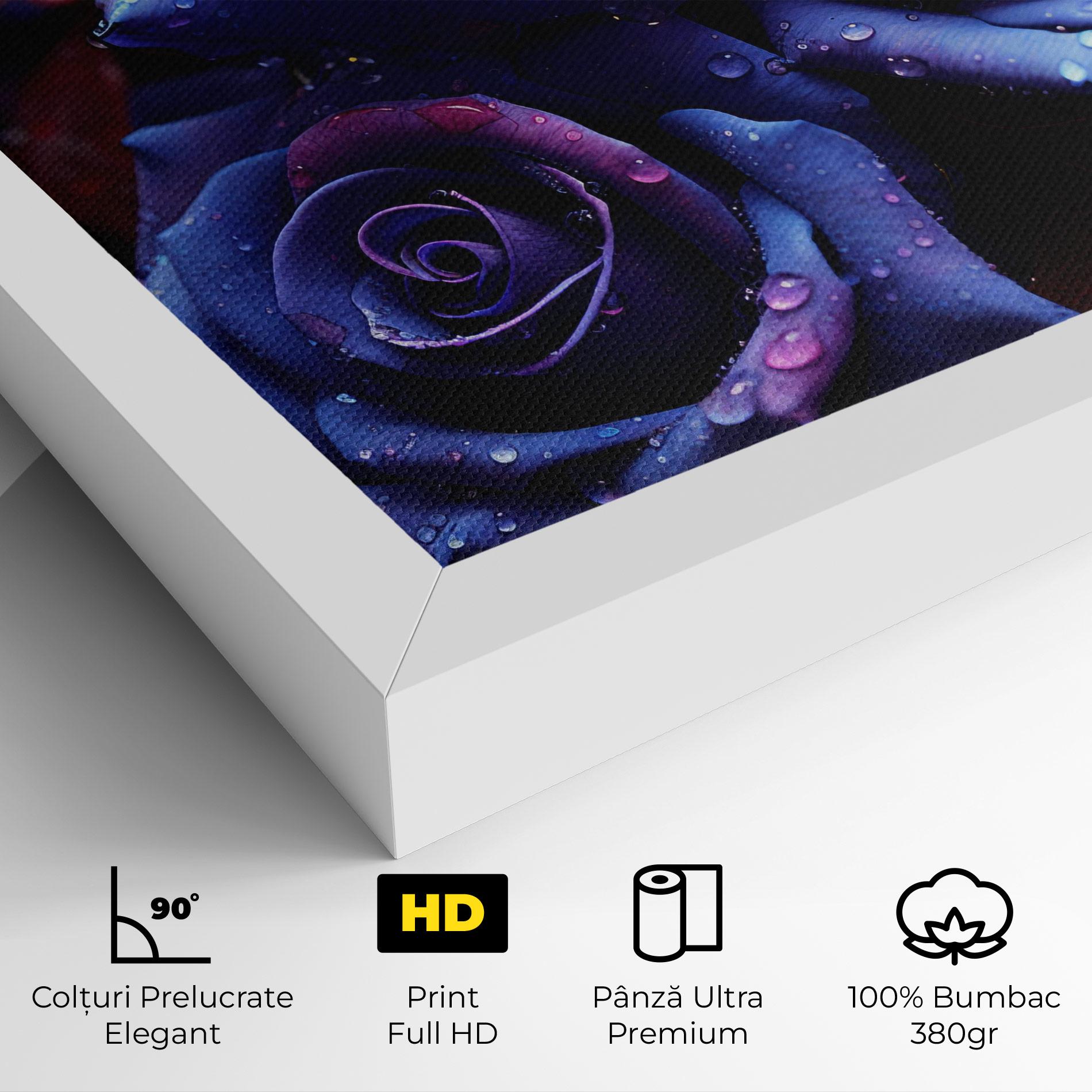 Tablou Canvas Blue Purple Rose mockup 4