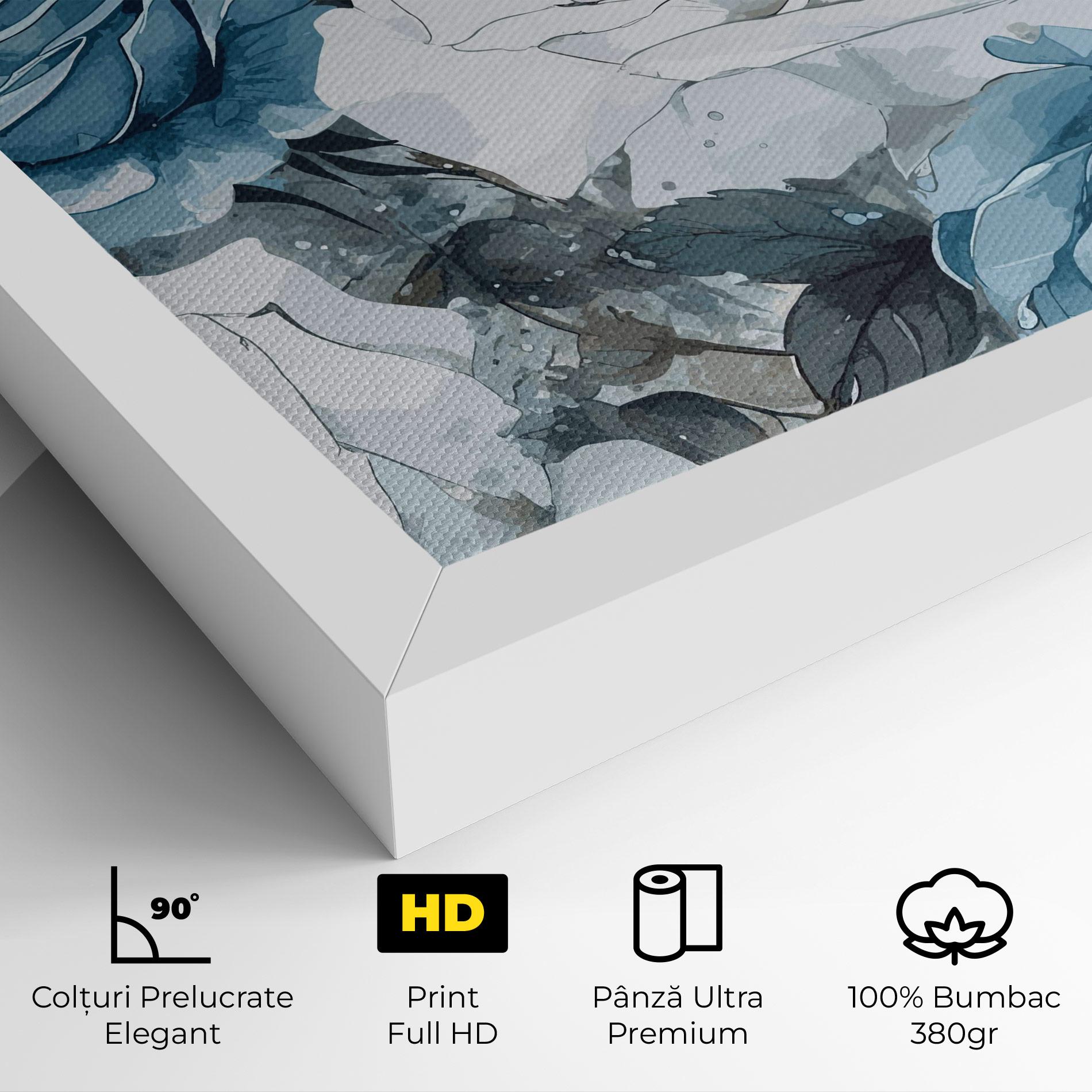 Tablou Canvas Blue White Rose mockup 4