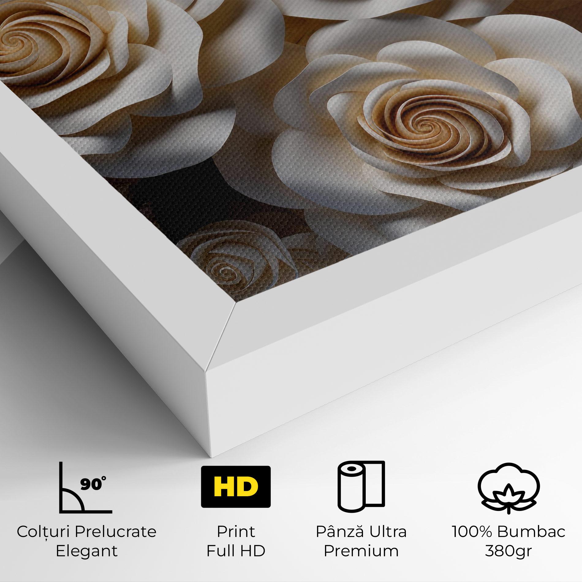 Tablou Canvas Cream Roses Wall mockup 4