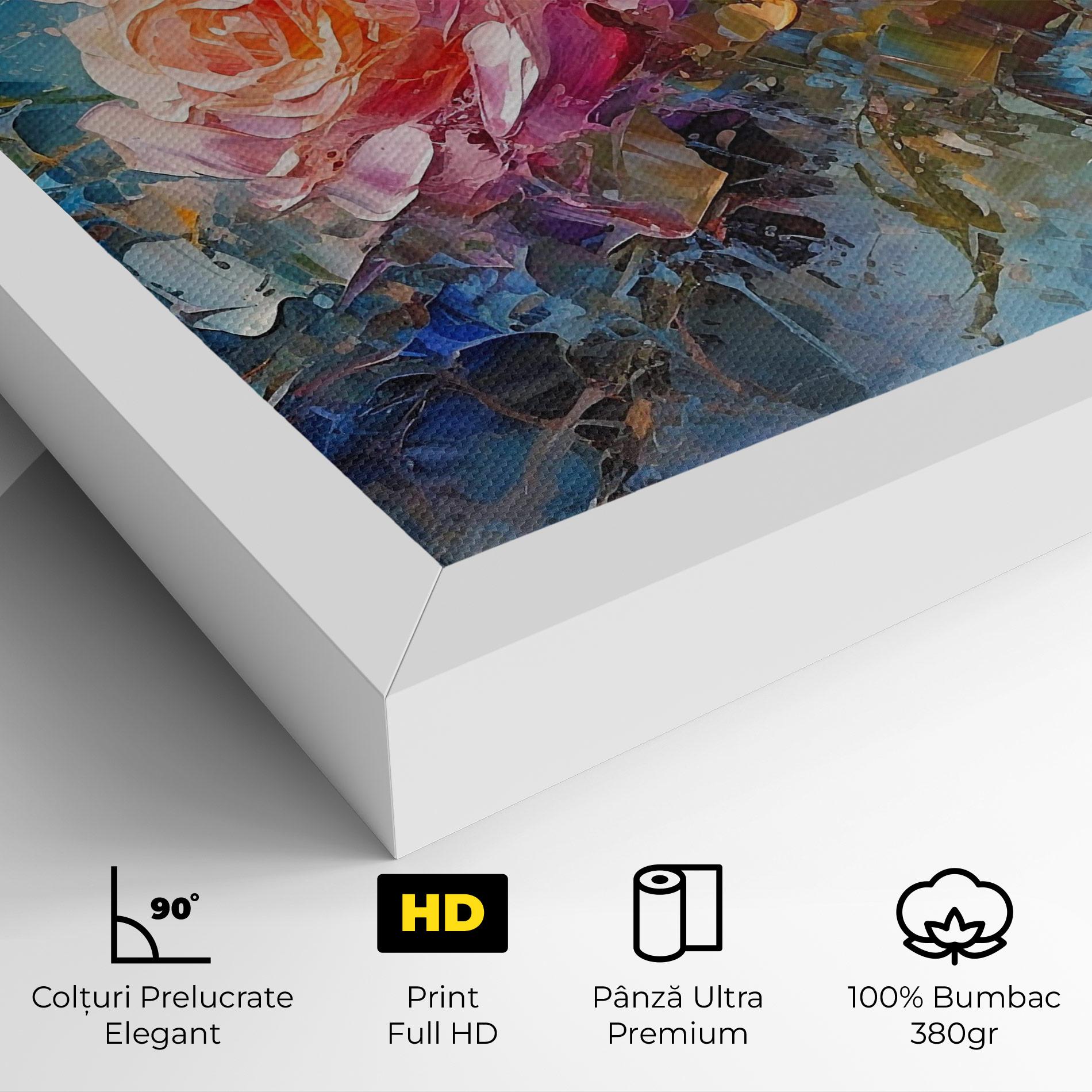 Tablou Canvas Light Orange Rose Painting mockup 4