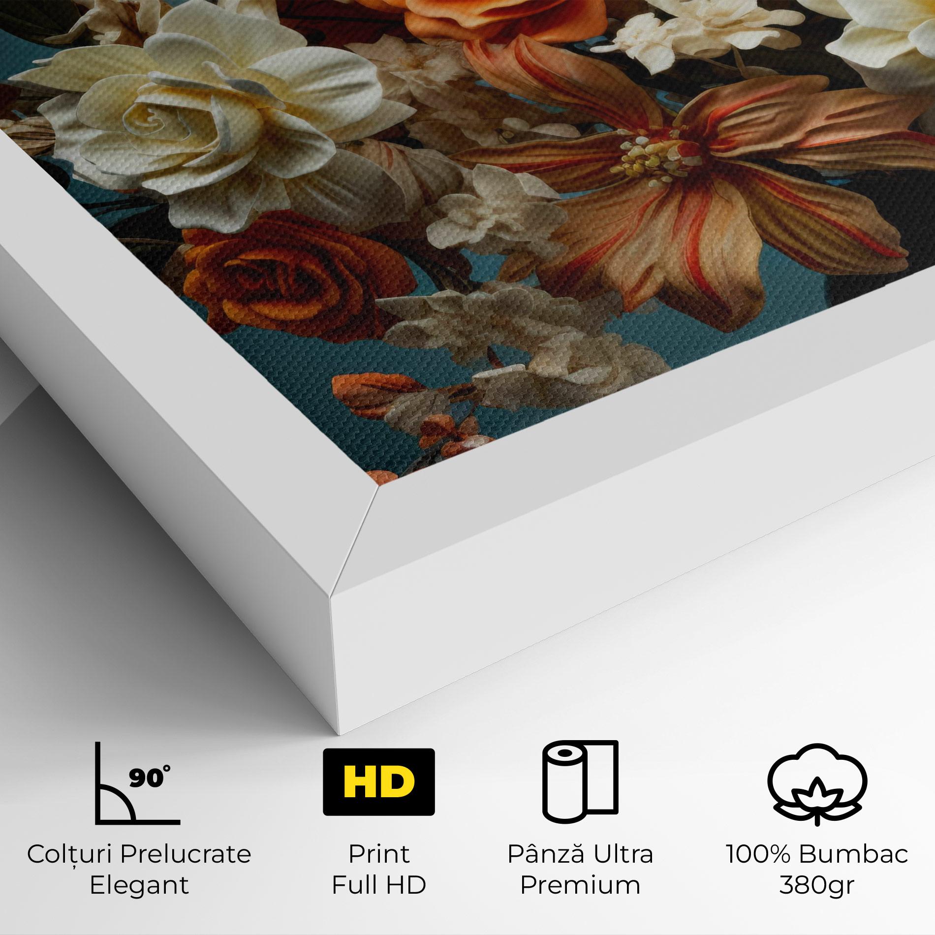 Tablou Canvas Orange Cream Rose mockup 4