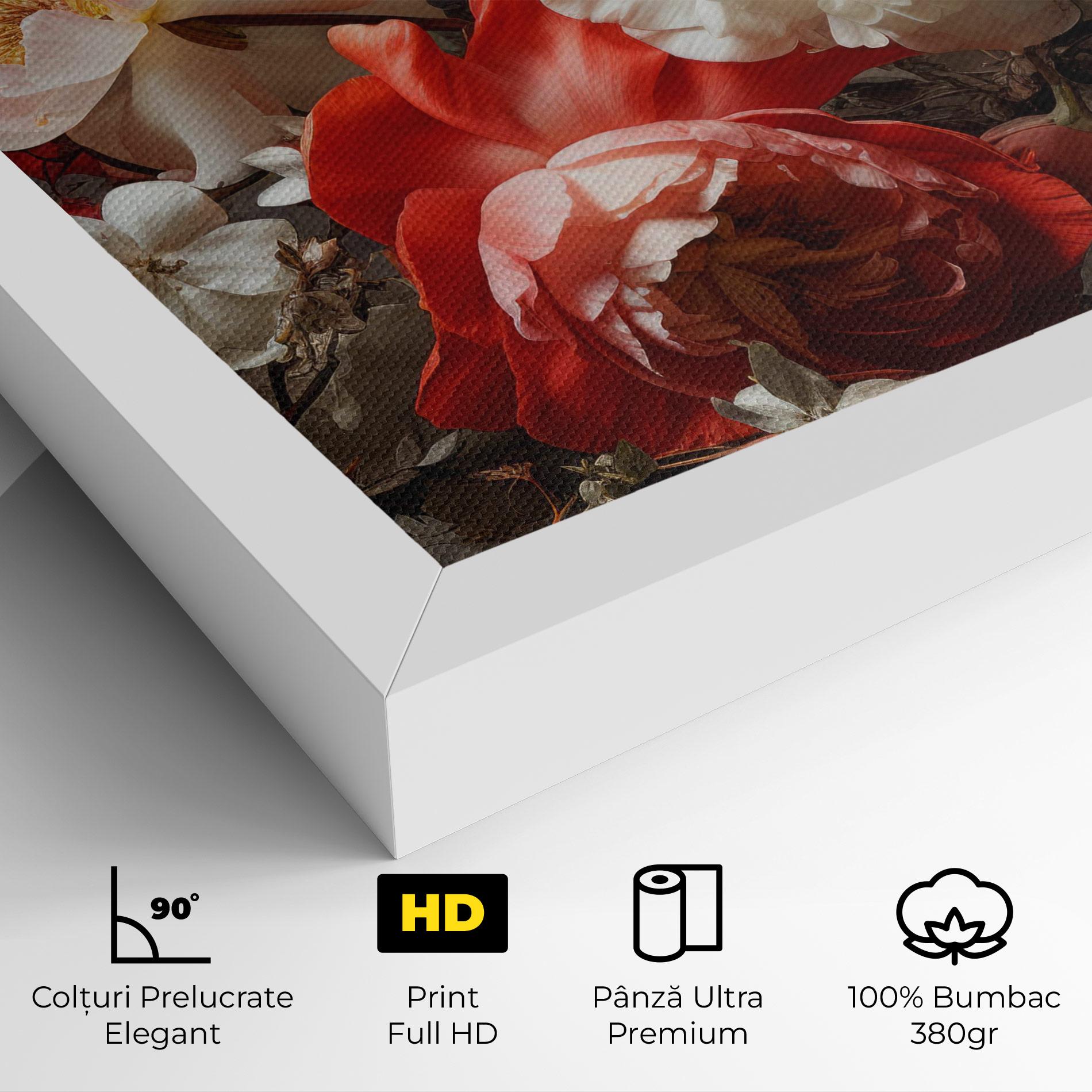 Tablou Canvas White Red Roses mockup 4