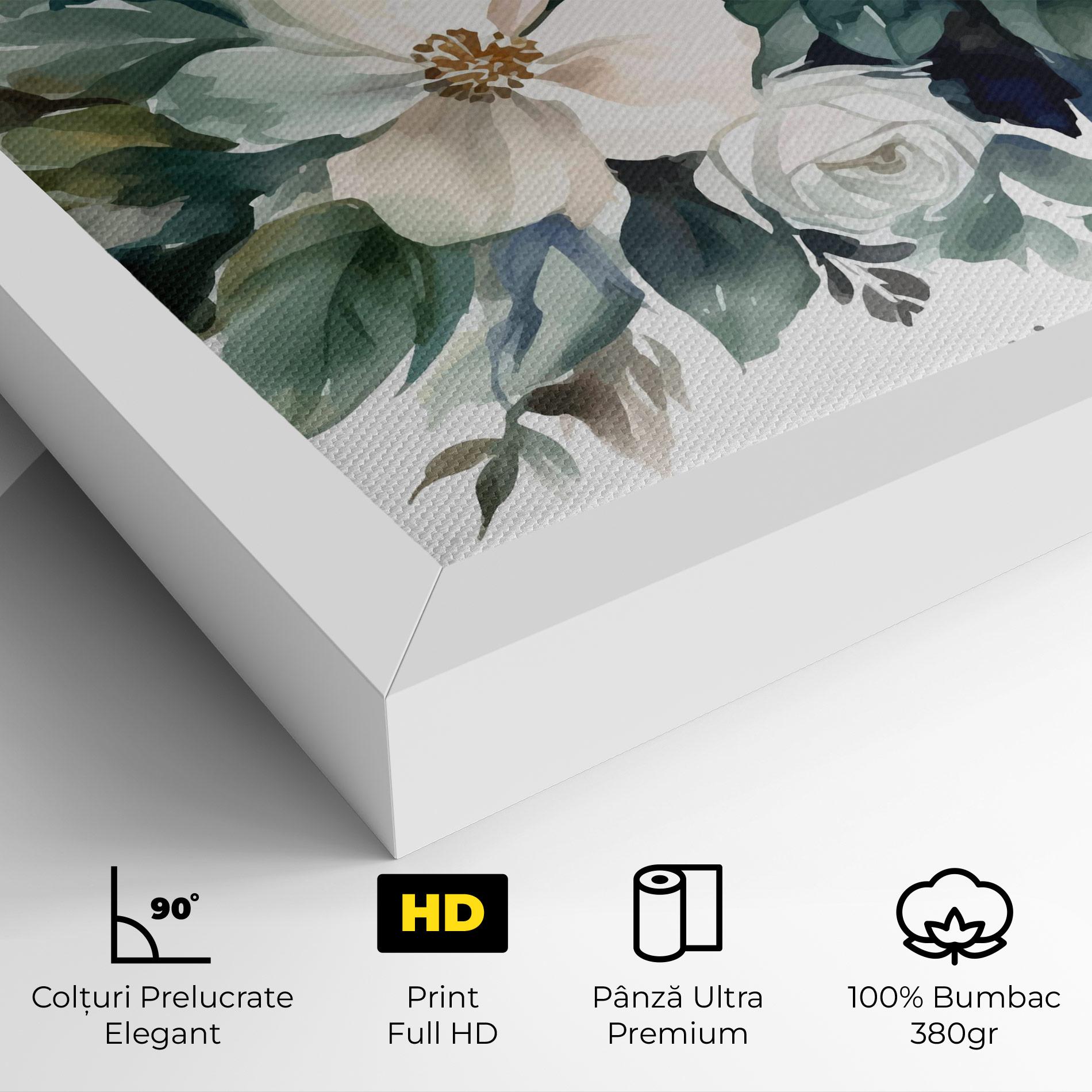 Tablou Canvas White Rose Paint mockup 4