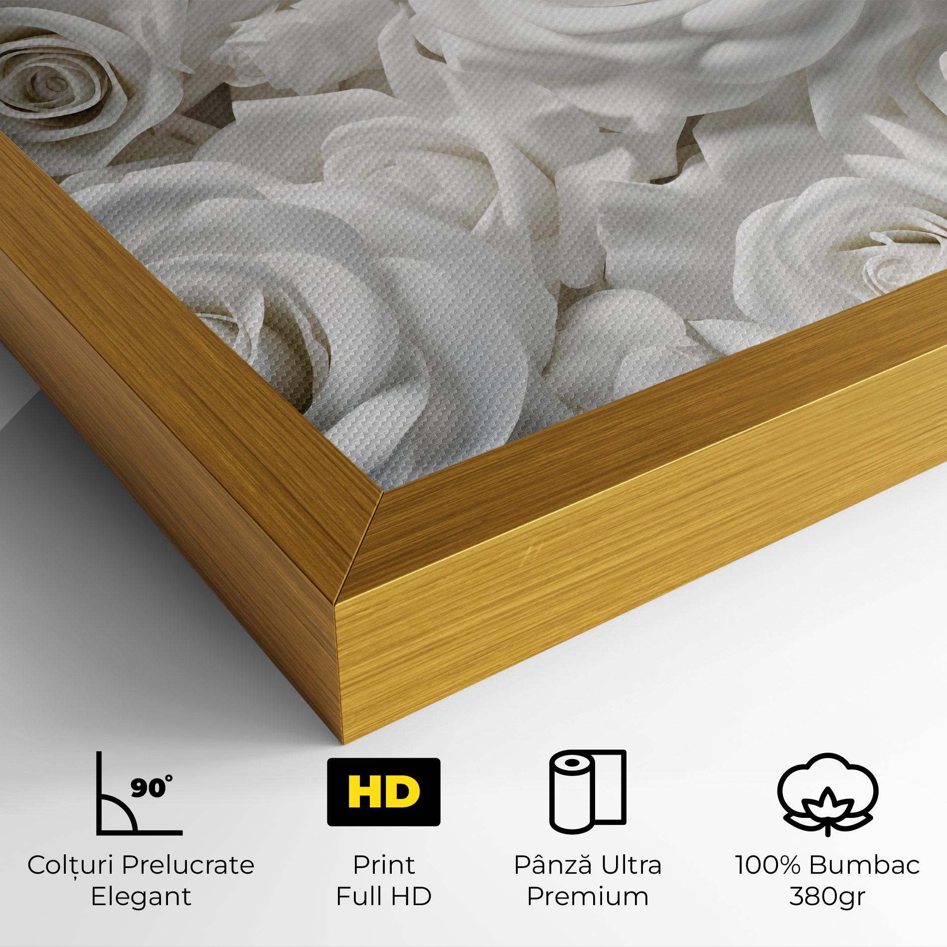 Tablou Canvas 3d White Roses mockup 4