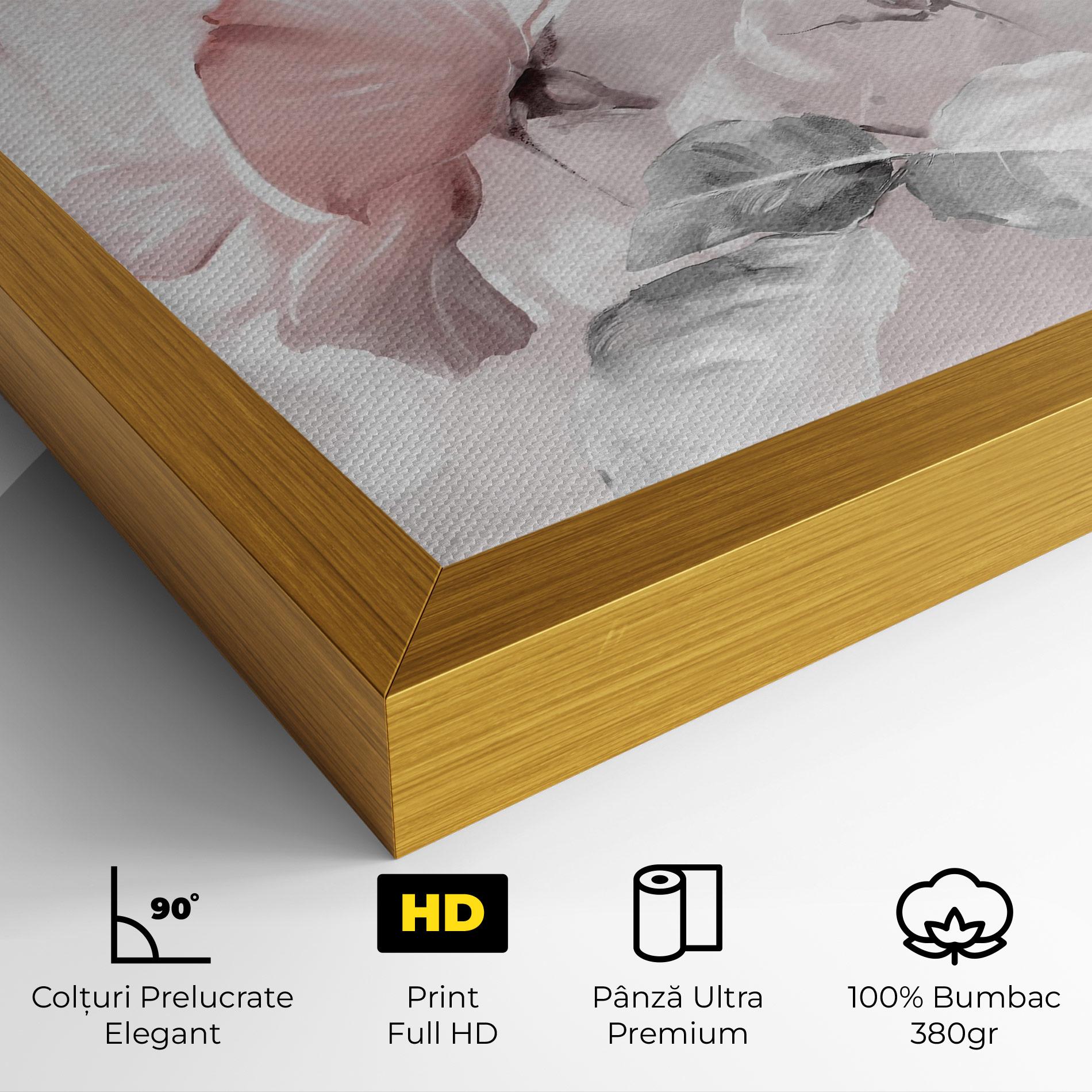 Tablou Canvas Abstract Pink Flowers mockup 4
