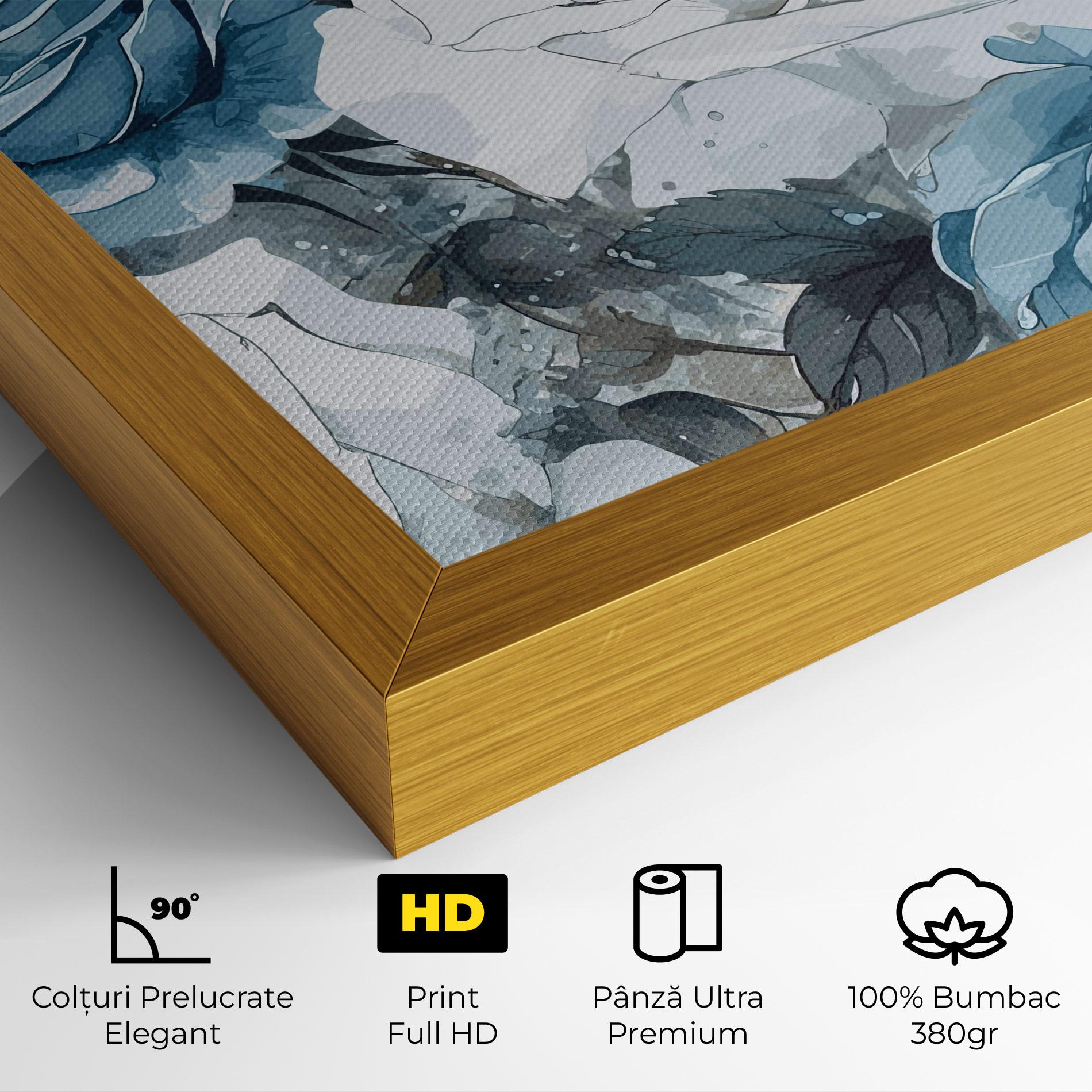 Tablou Canvas Blue White Rose mockup 4