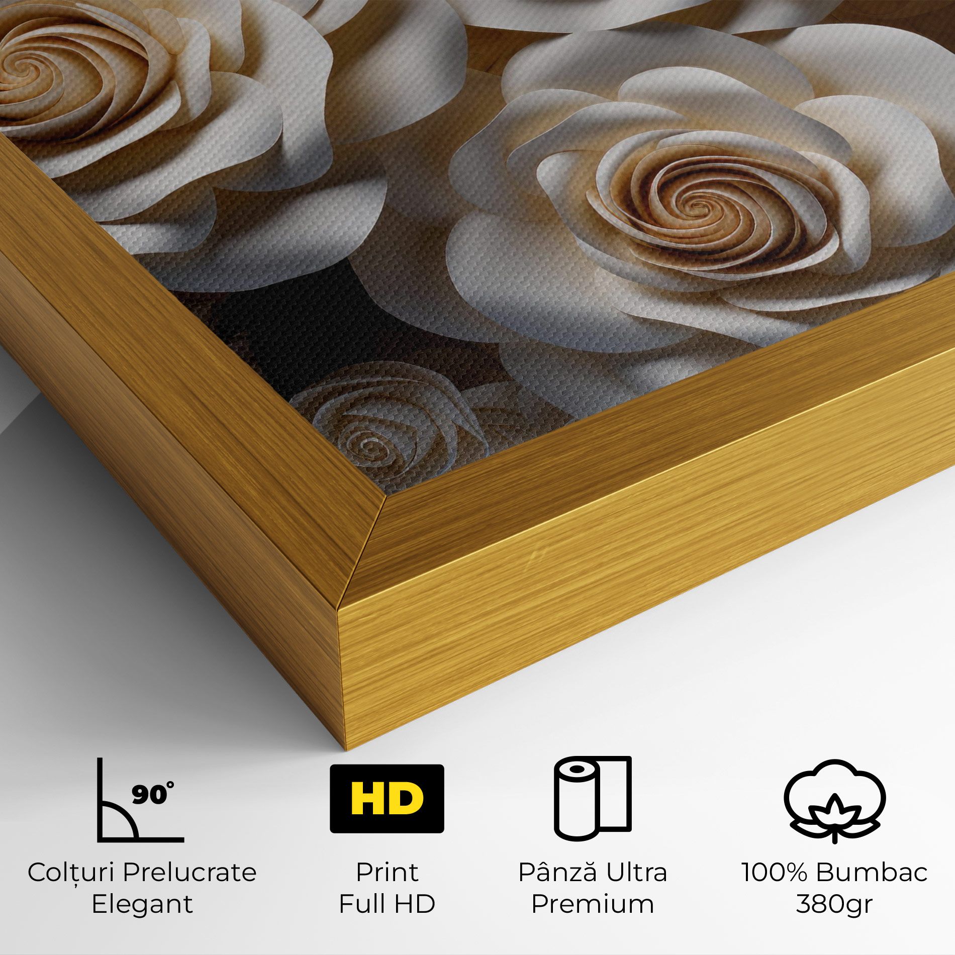 Cream Roses Wall mockup 4