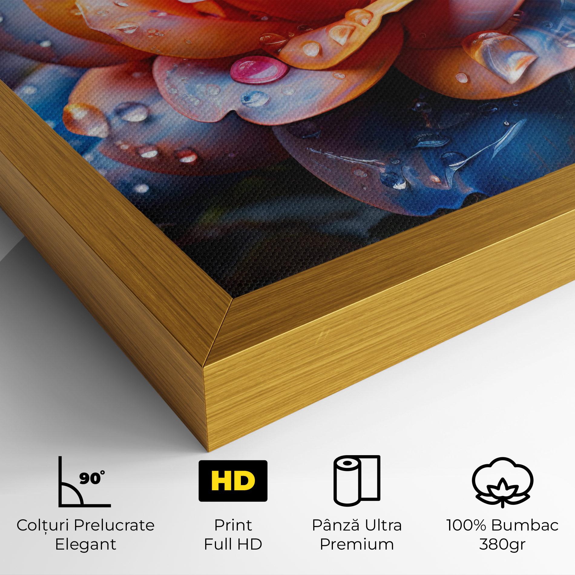 Tablou Canvas Orange Blue Rose mockup 4