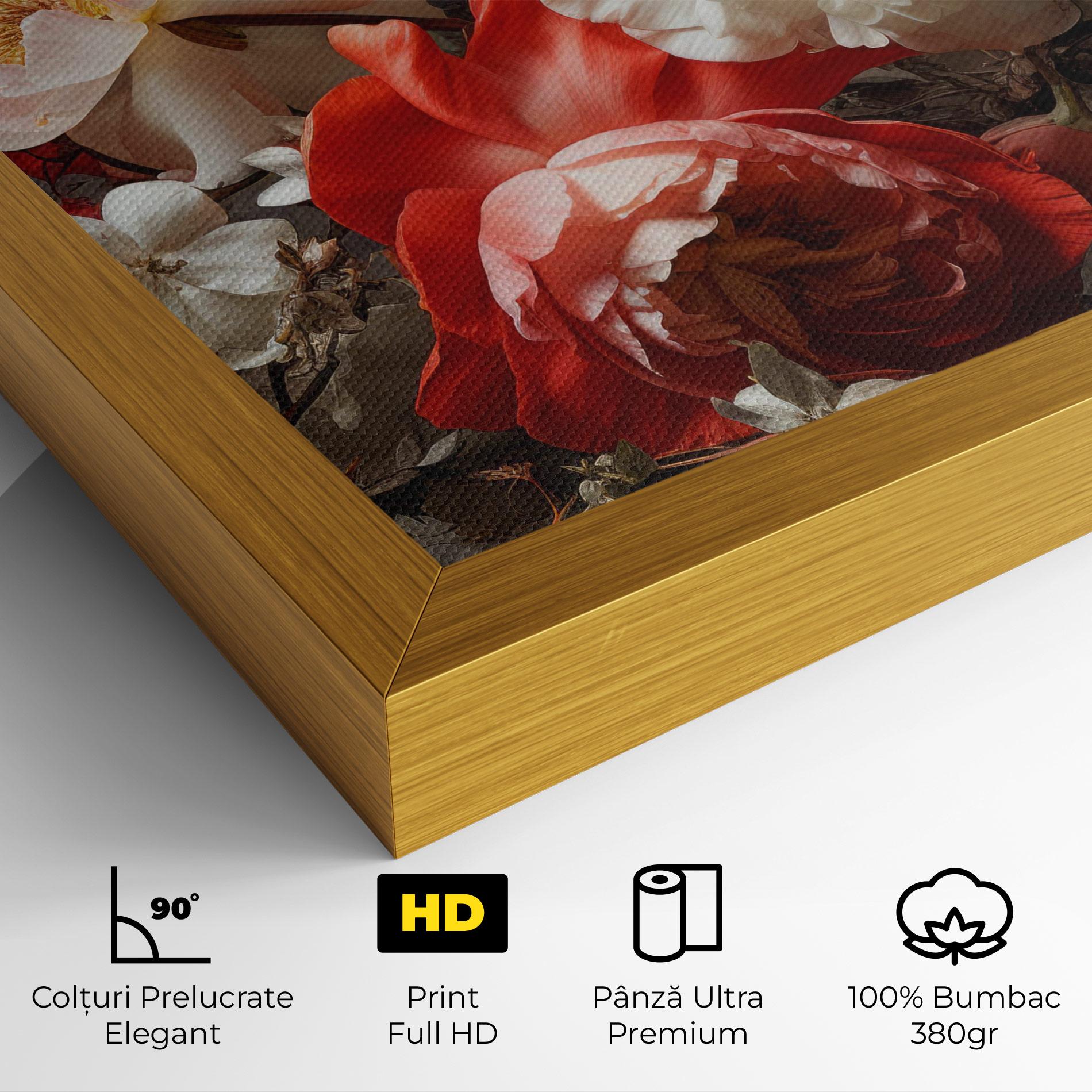 Tablou Canvas White Red Roses mockup 4