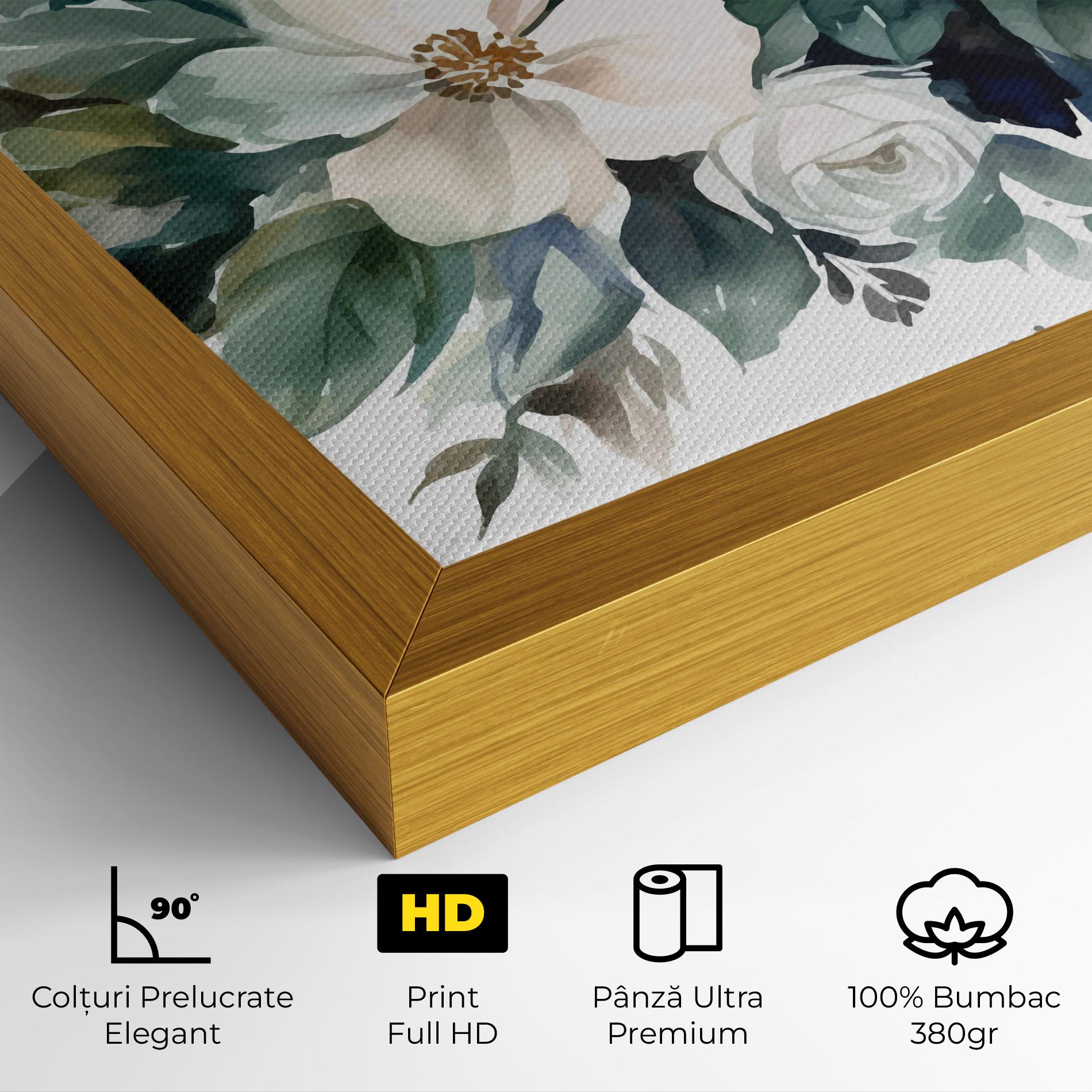 Tablou Canvas White Rose Paint mockup 4