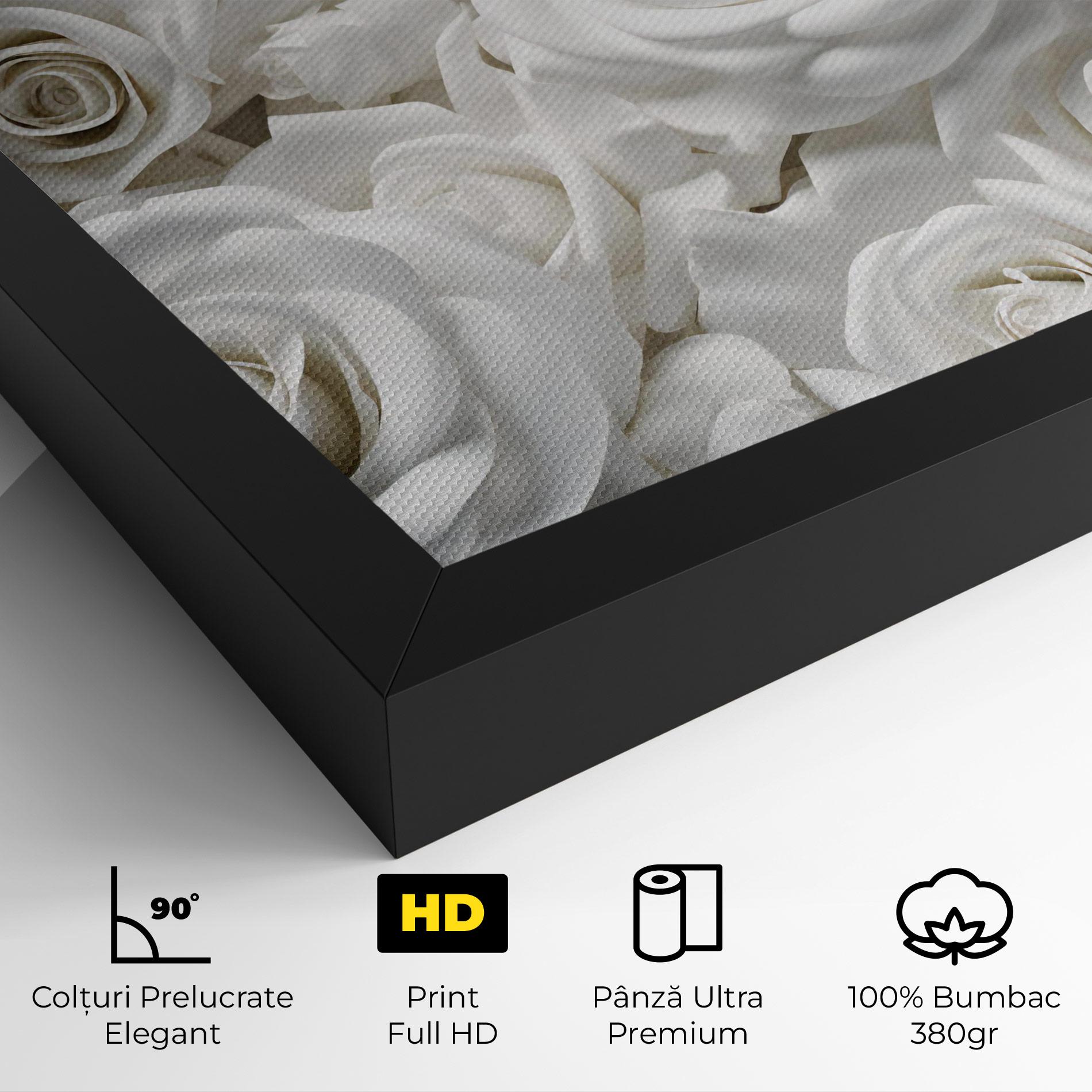 Tablou Canvas 3d White Roses mockup 4