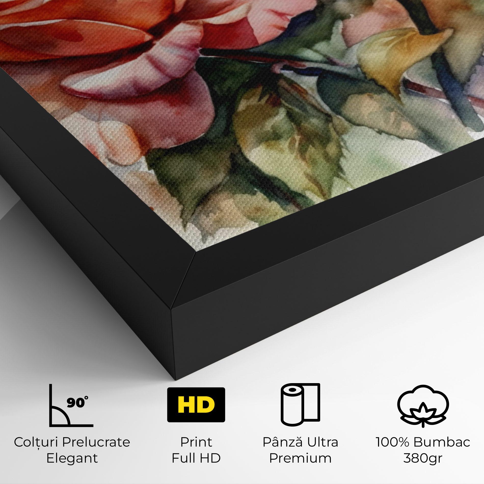 Tablou Canvas Big Rose Painted mockup 4