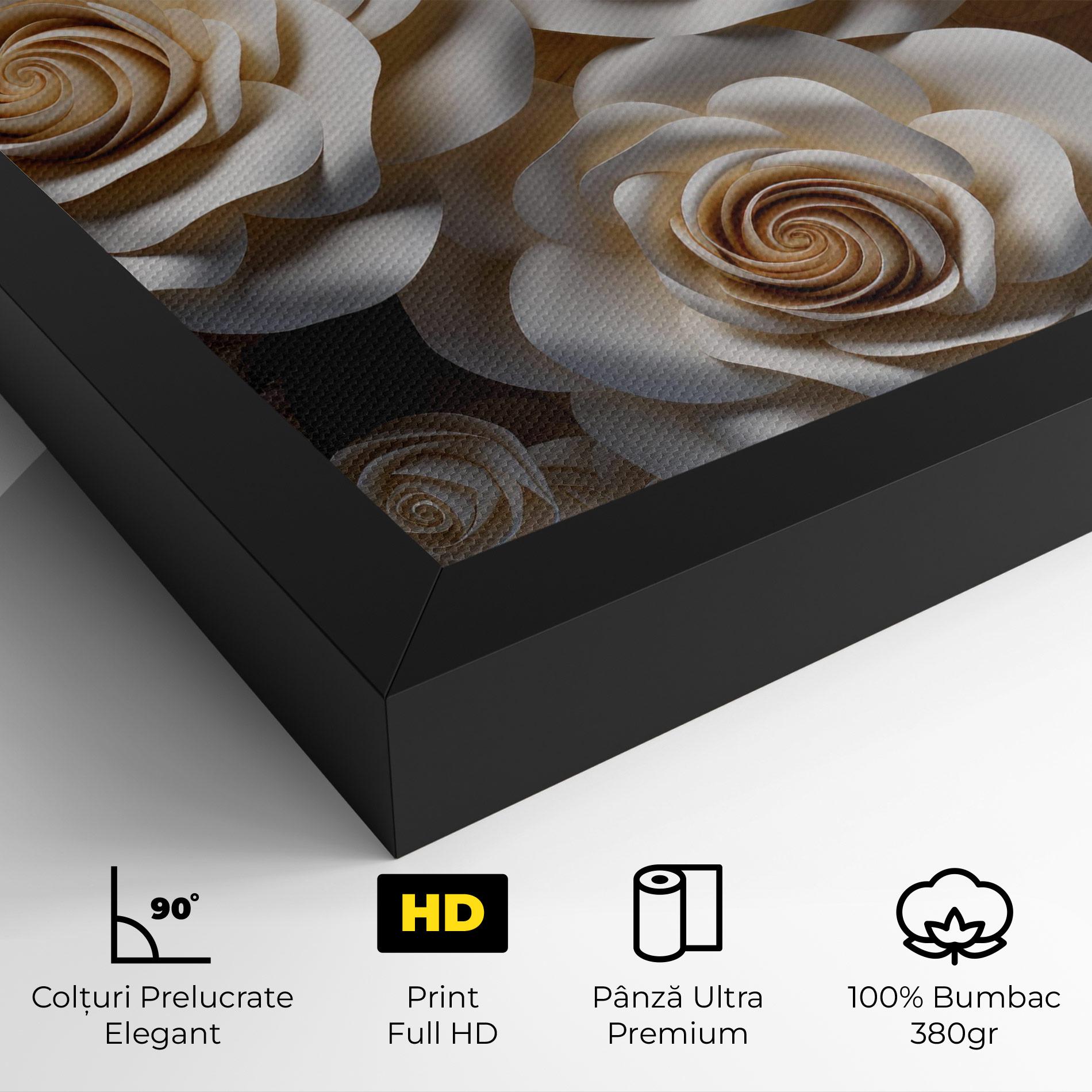 Tablou Canvas Cream Roses Wall mockup 4