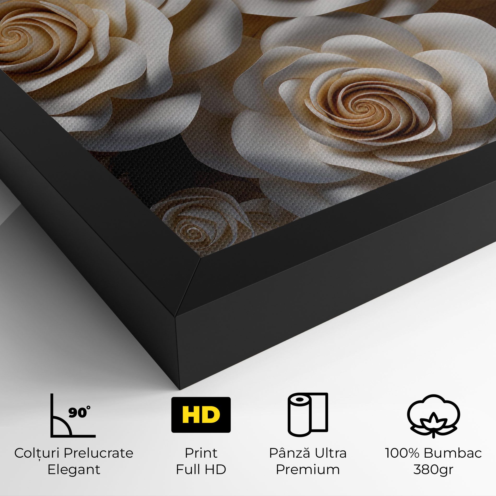 Cream Roses Wall mockup 4