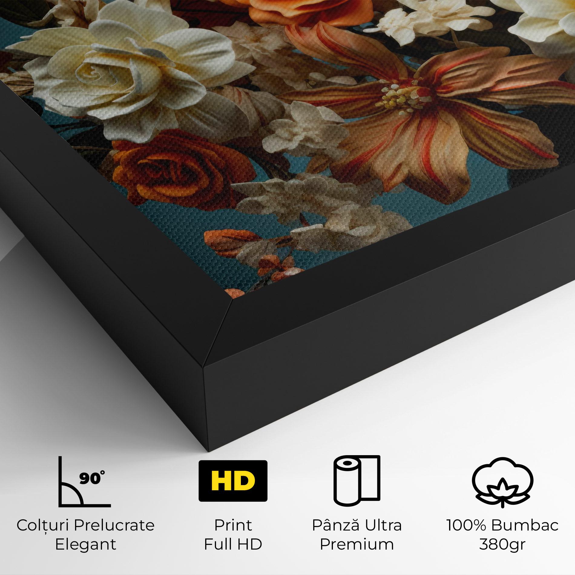 Tablou Canvas Orange Cream Rose mockup 4