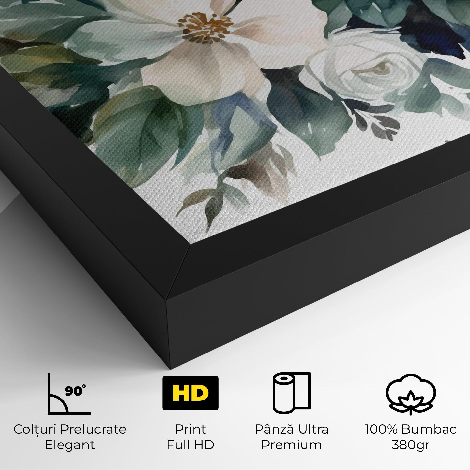 Tablou Canvas White Rose Paint mockup 4