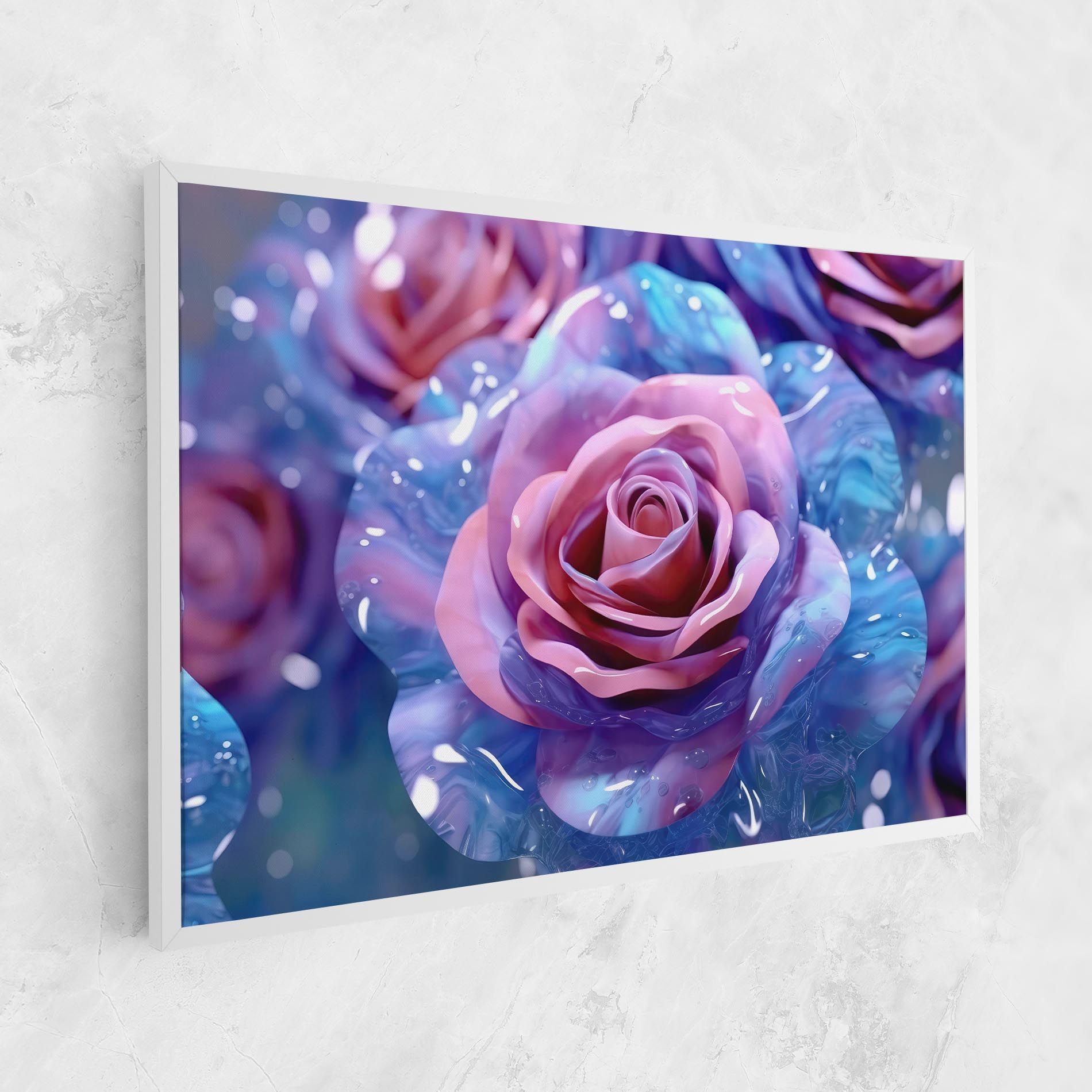 Beautiful Blue Pink Rose mockup 1