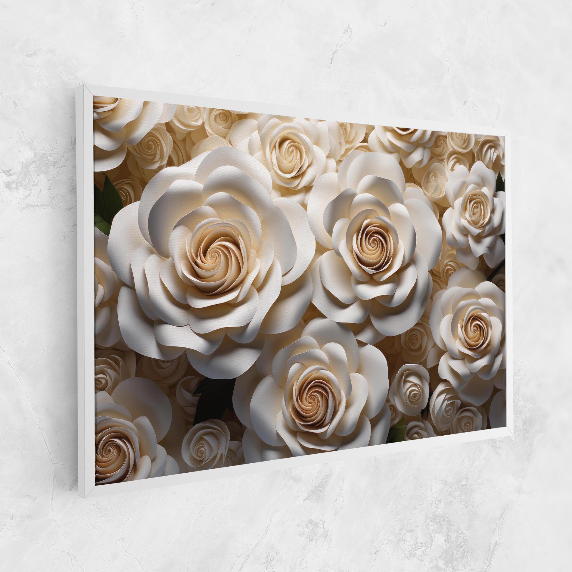 Tablou Canvas Cream Roses Wall mockup 1