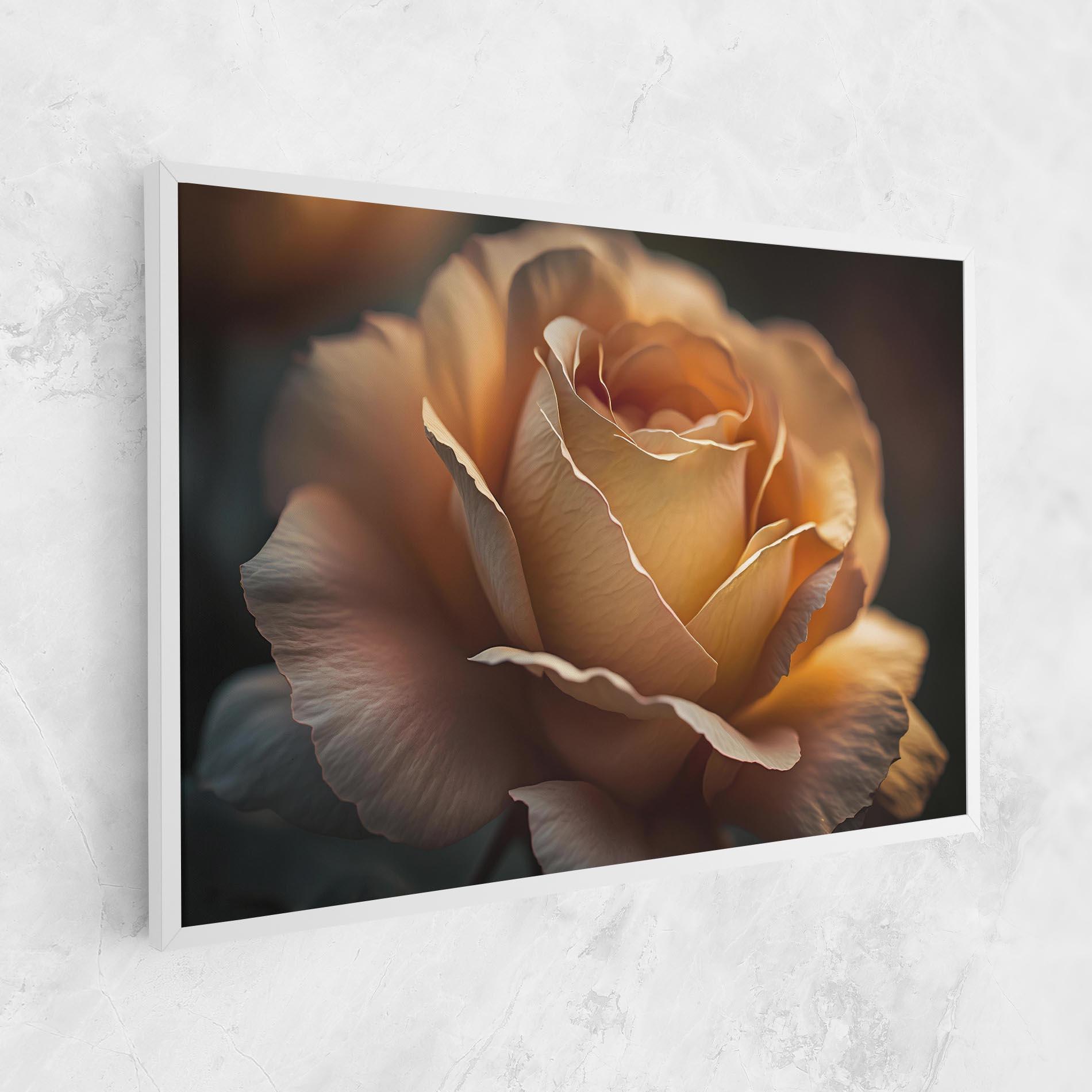 Tablou Canvas Light Orange Rose Close Up mockup 1