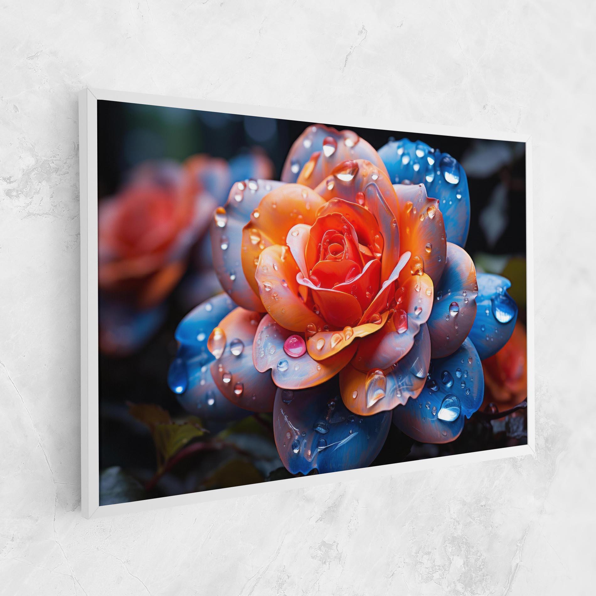 Tablou Canvas Orange Blue Rose mockup 1