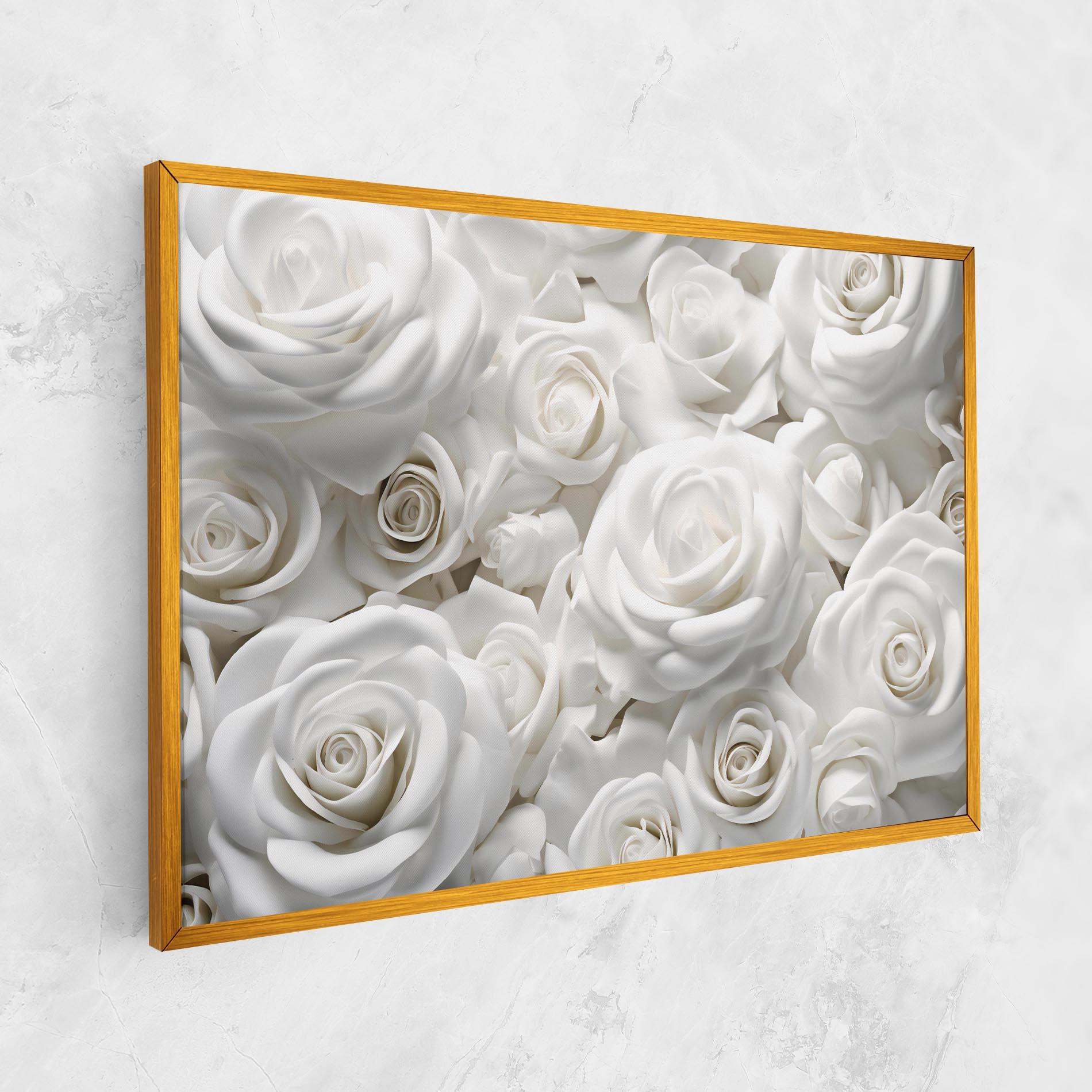 Tablou Canvas 3d White Roses mockup 1
