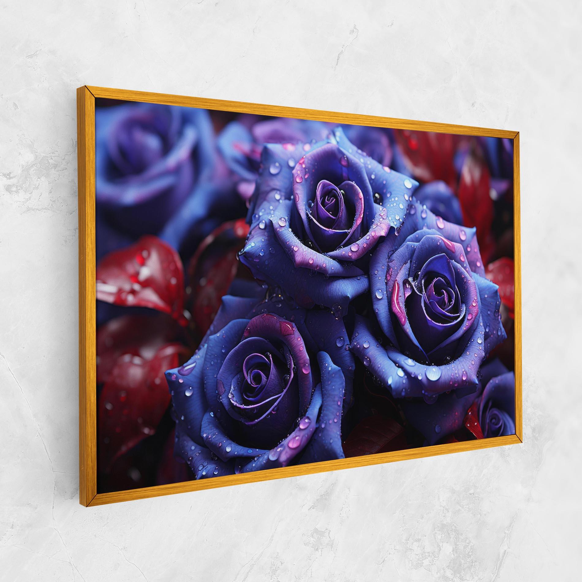 Tablou Canvas Blue Purple Rose mockup 1