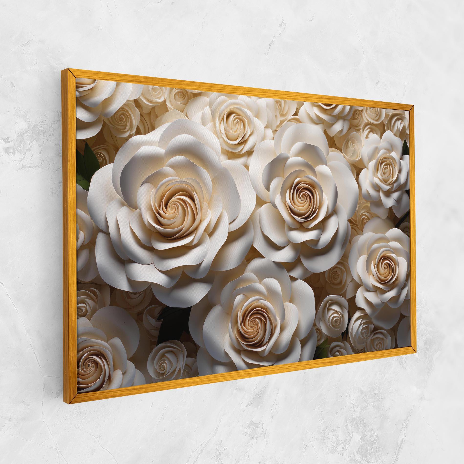 Tablou Canvas Cream Roses Wall mockup 1