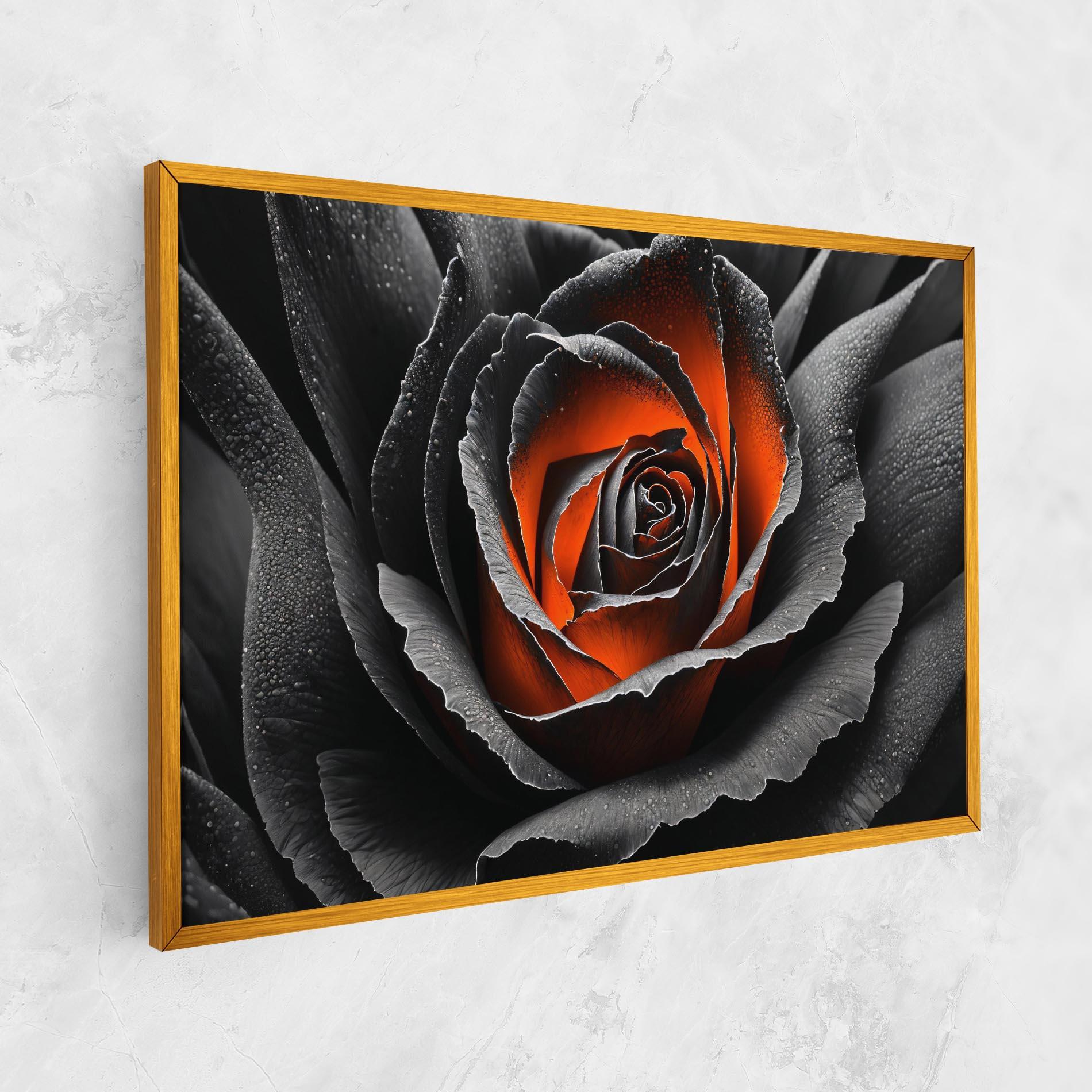 Tablou Canvas Grey Orange Rose mockup 1