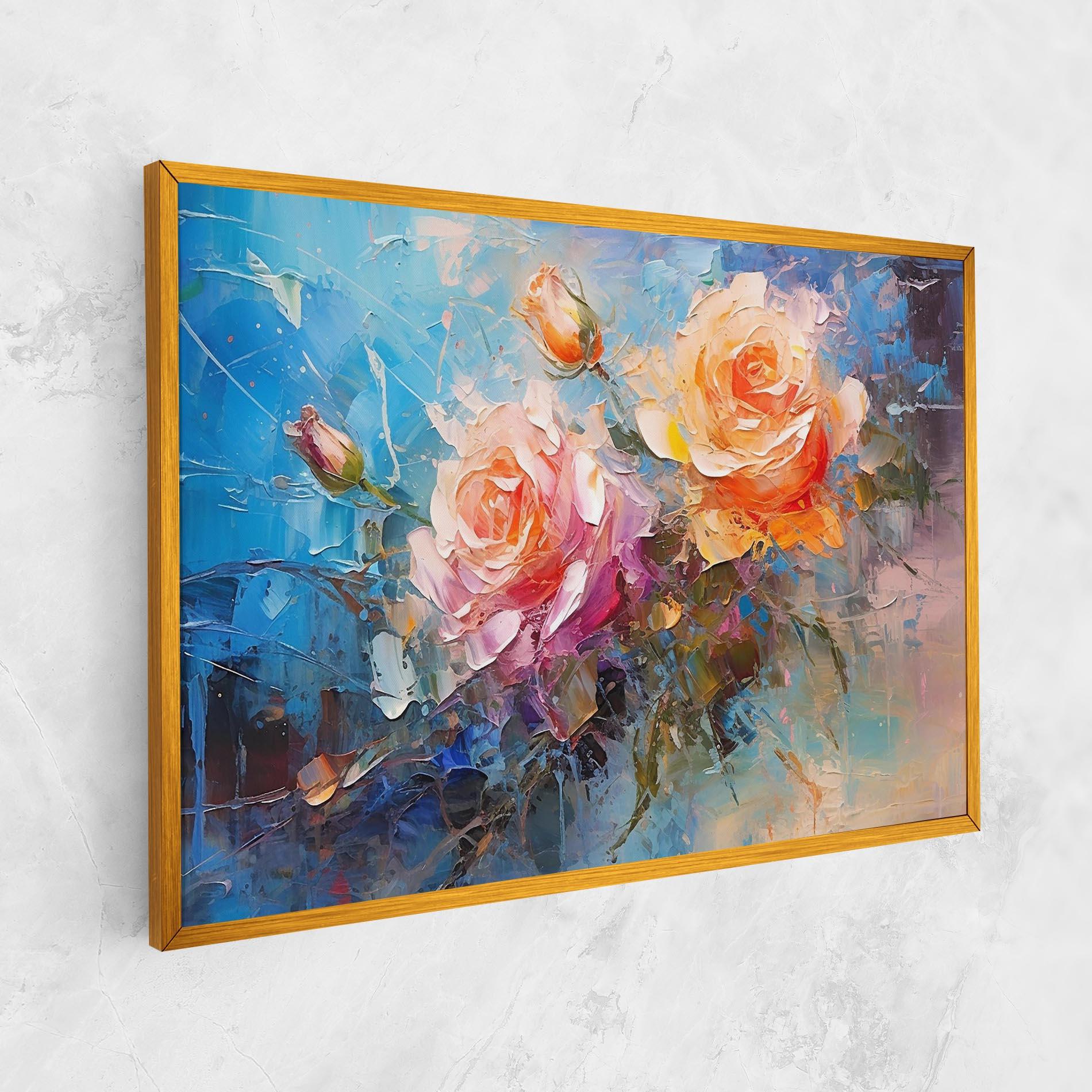 Tablou Canvas Light Orange Rose Painting mockup 1