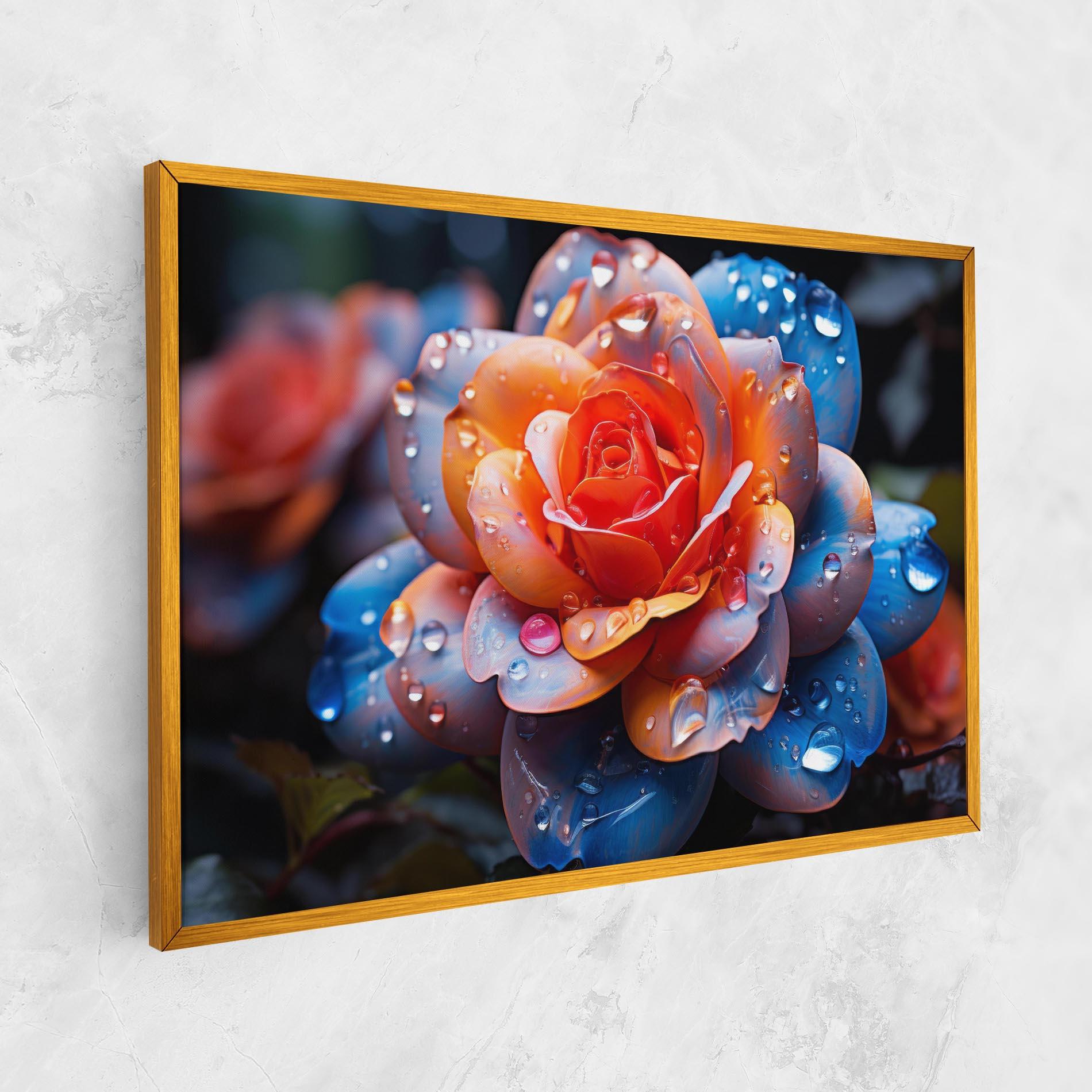 Tablou Canvas Orange Blue Rose mockup 1