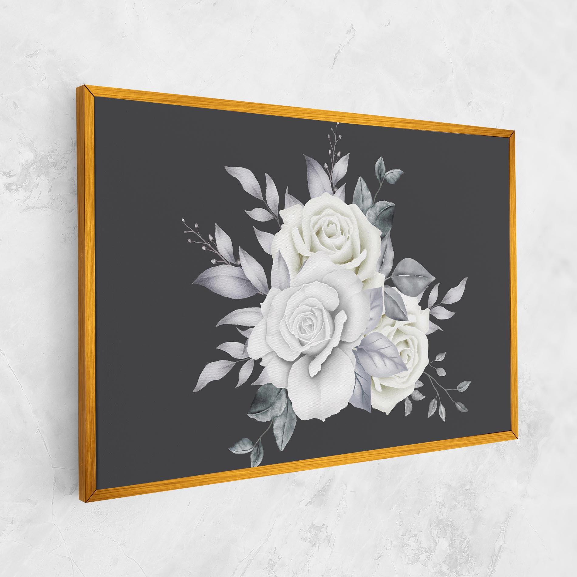Tablou Canvas White Grey Rose mockup 1