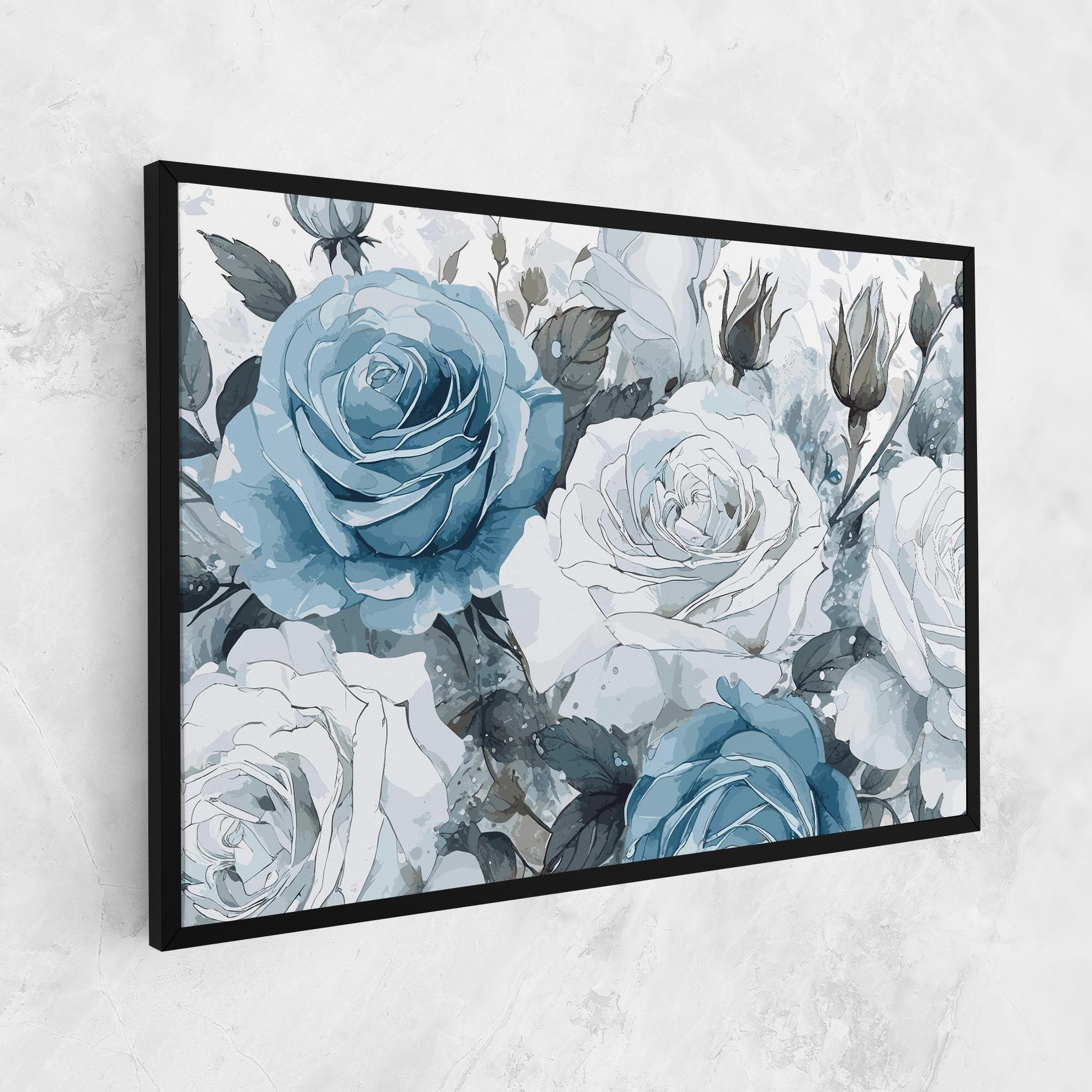 Blue White Rose mockup 1
