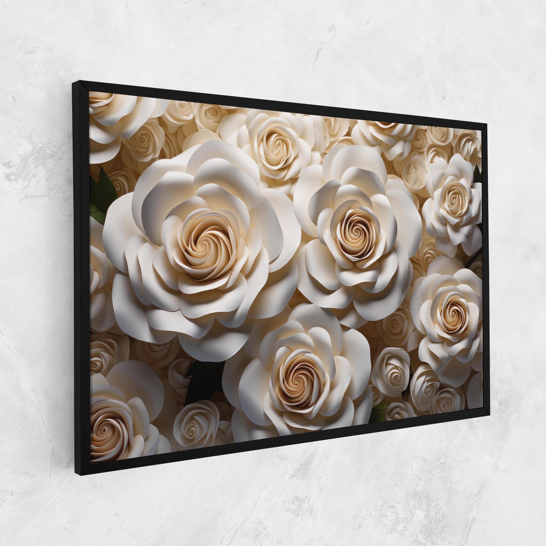 Cream Roses Wall mockup 1