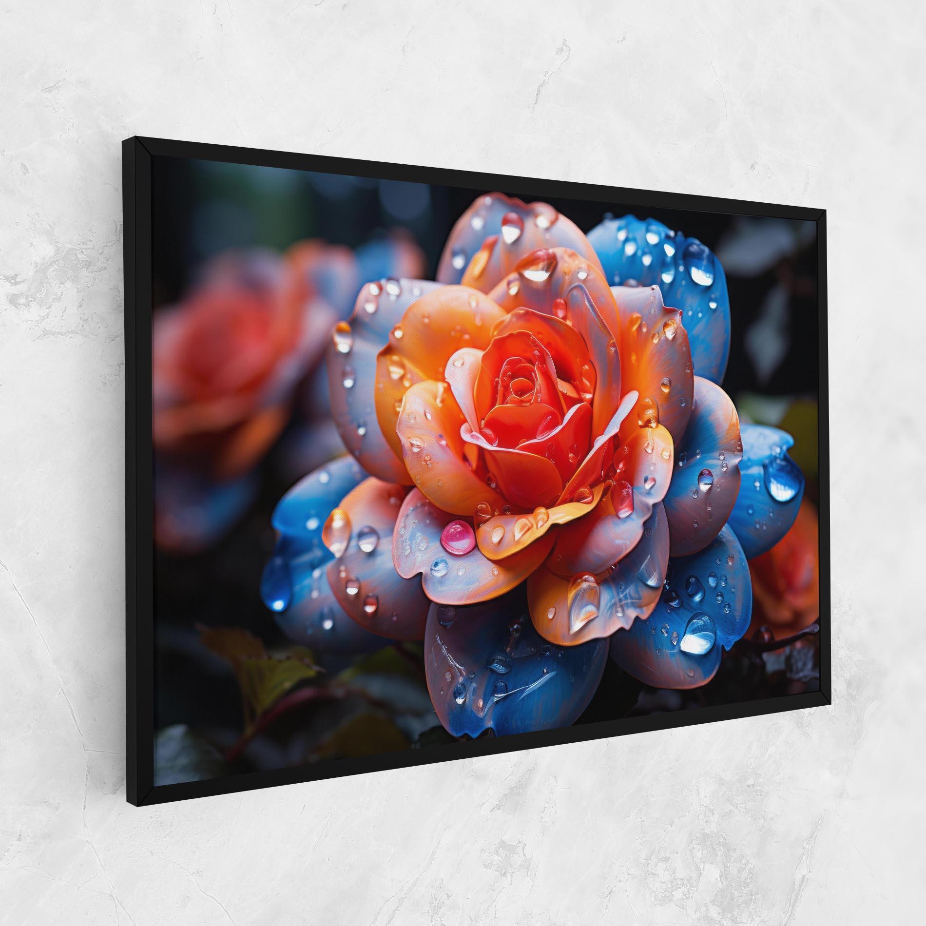 Tablou Canvas Orange Blue Rose mockup 1