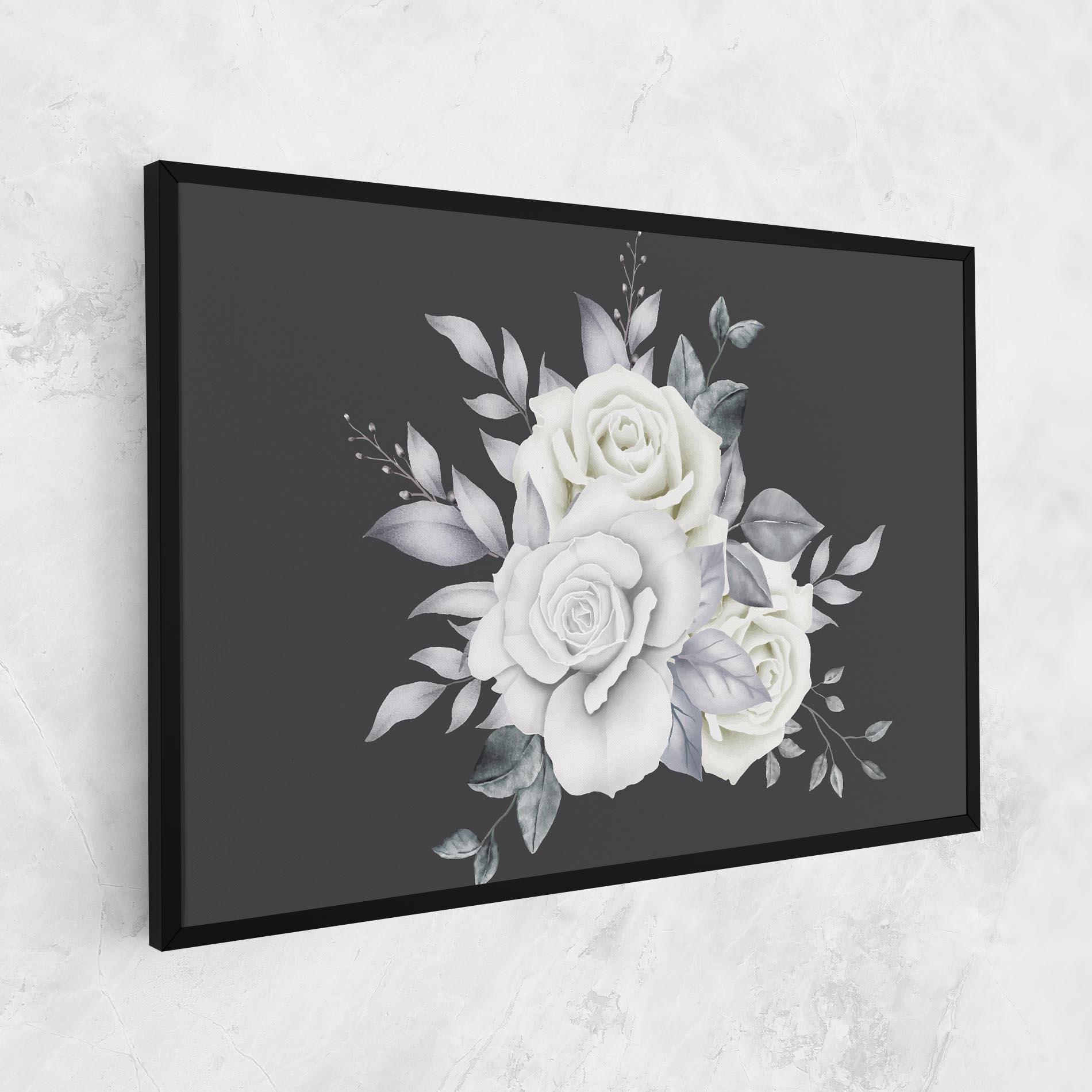 Tablou Canvas White Grey Rose mockup 1
