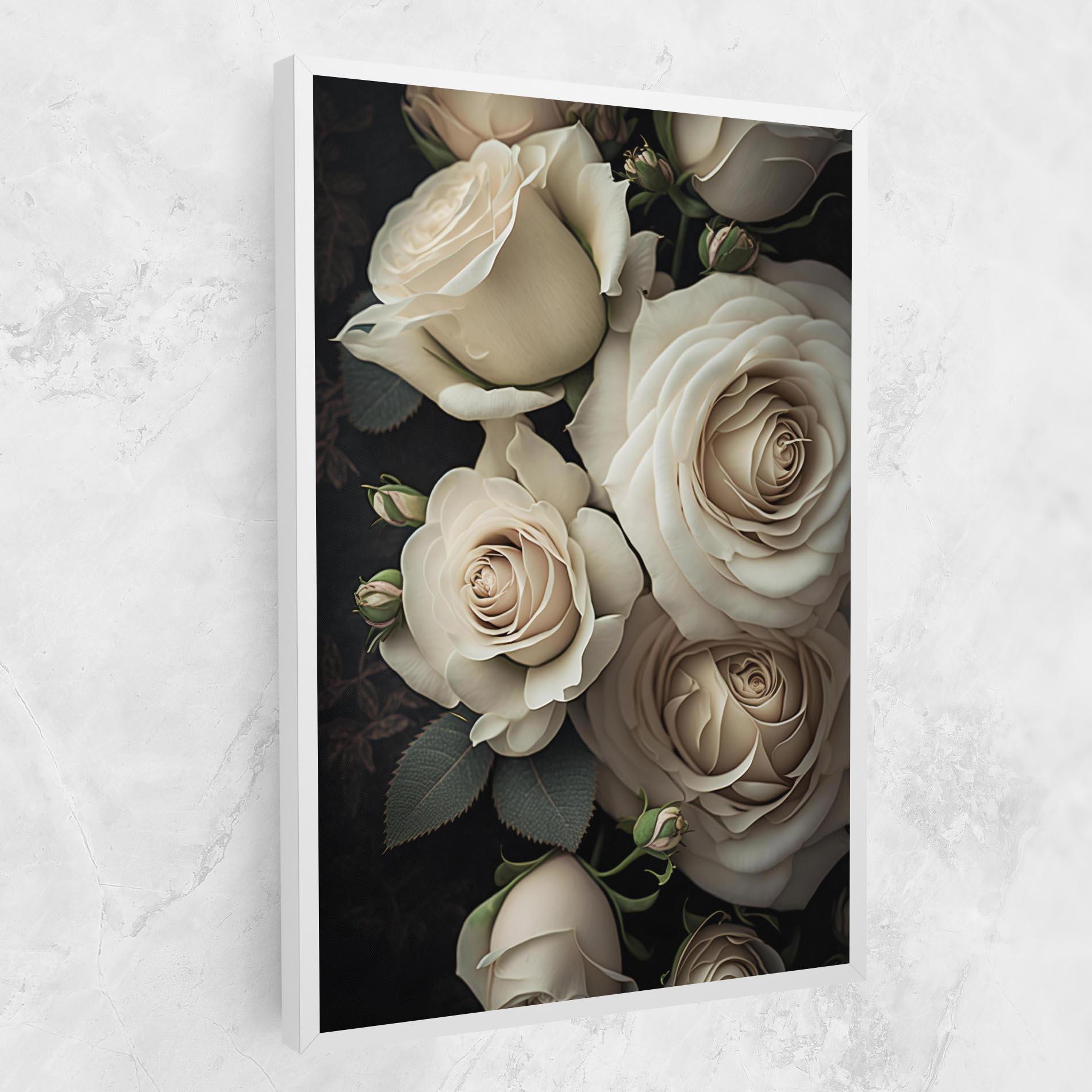 Tablou Canvas Cream Roses Close Up mockup 1