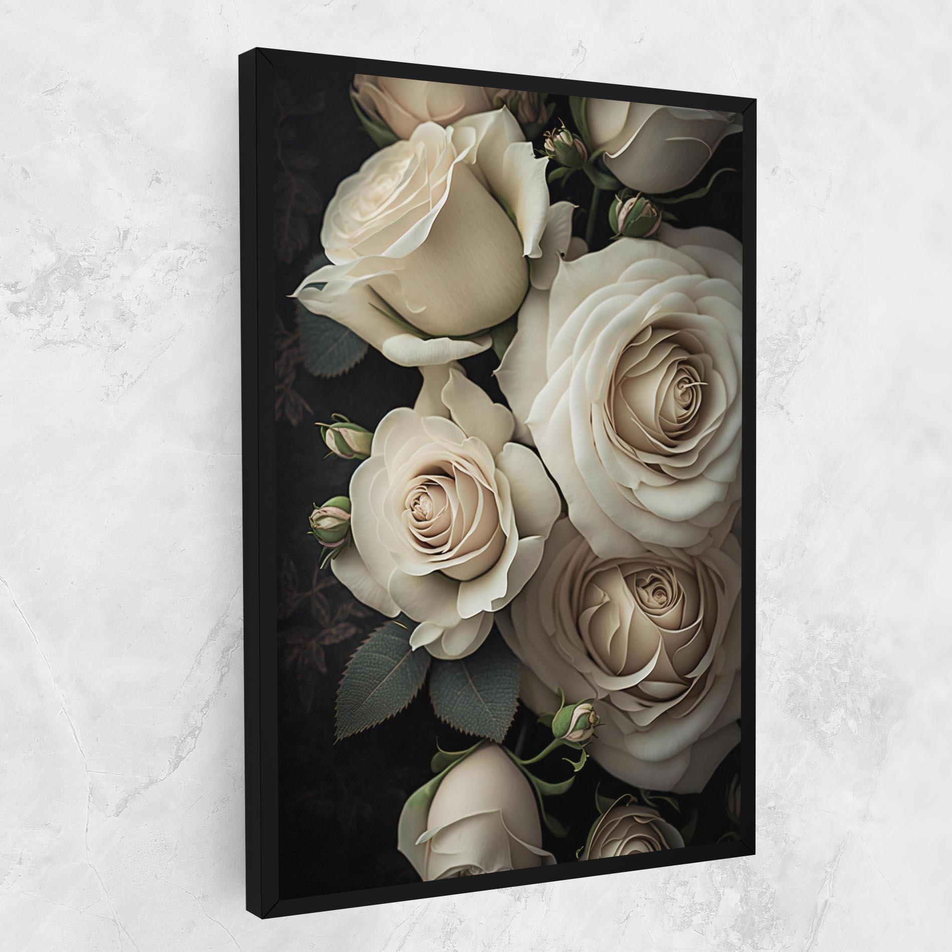 Tablou Canvas Cream Roses Close Up mockup 1