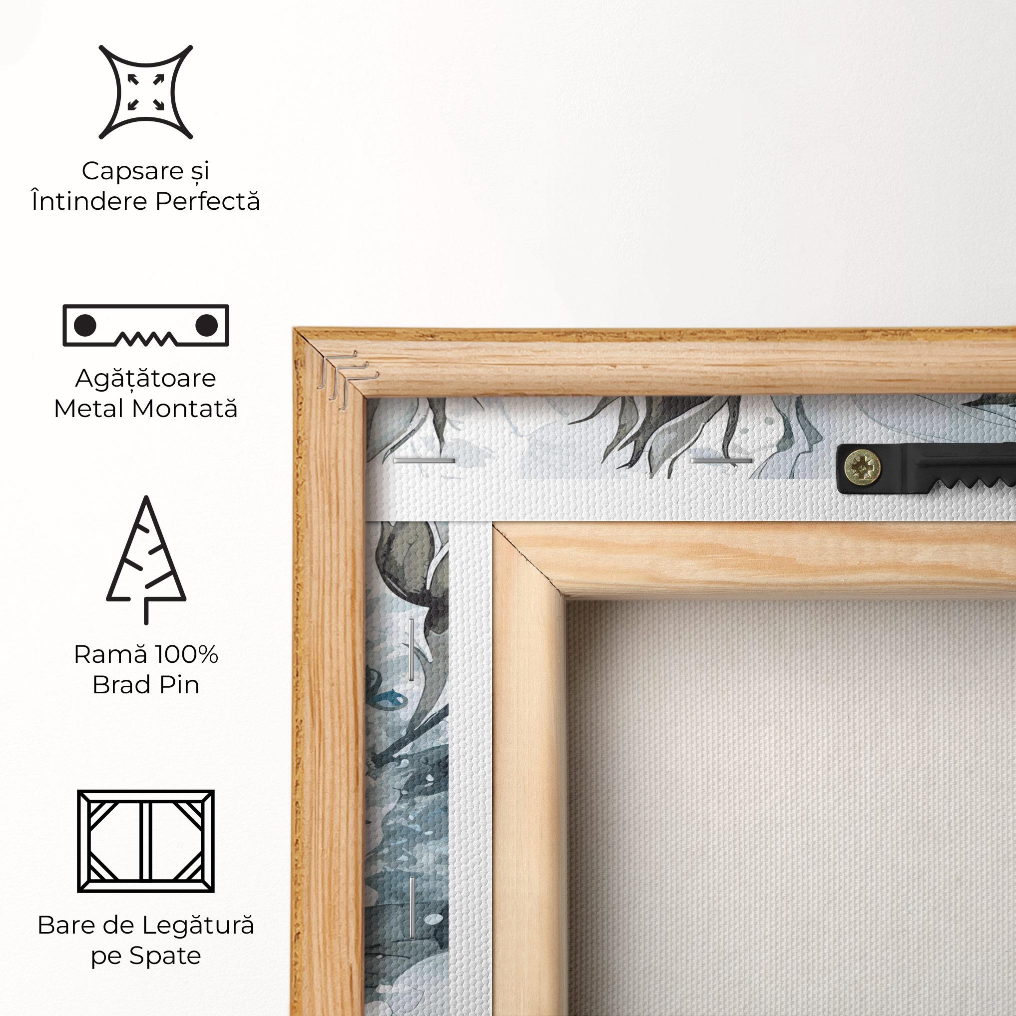 Tablou Canvas Blue White Rose mockup 5