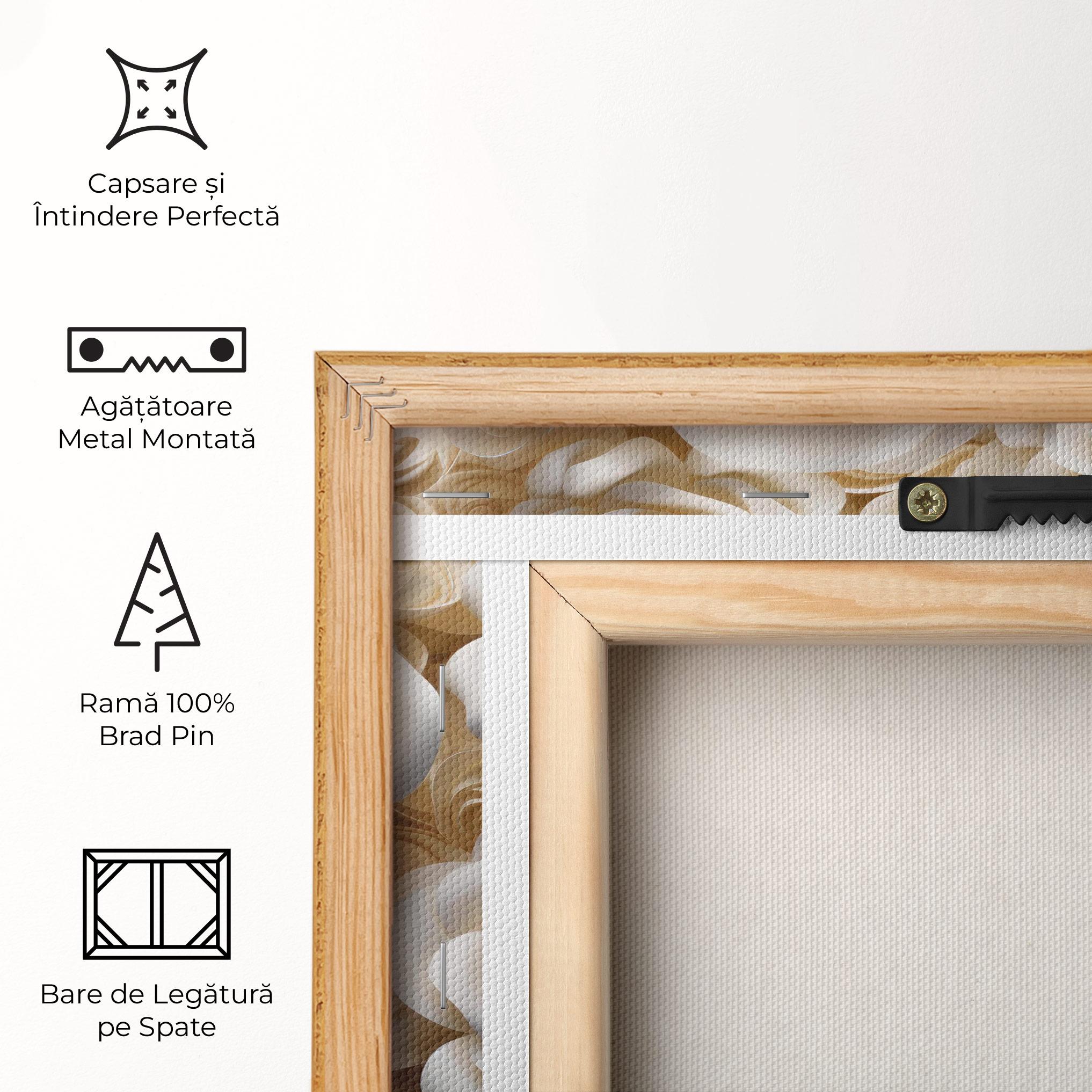 Tablou Canvas Cream Roses Wall mockup 5