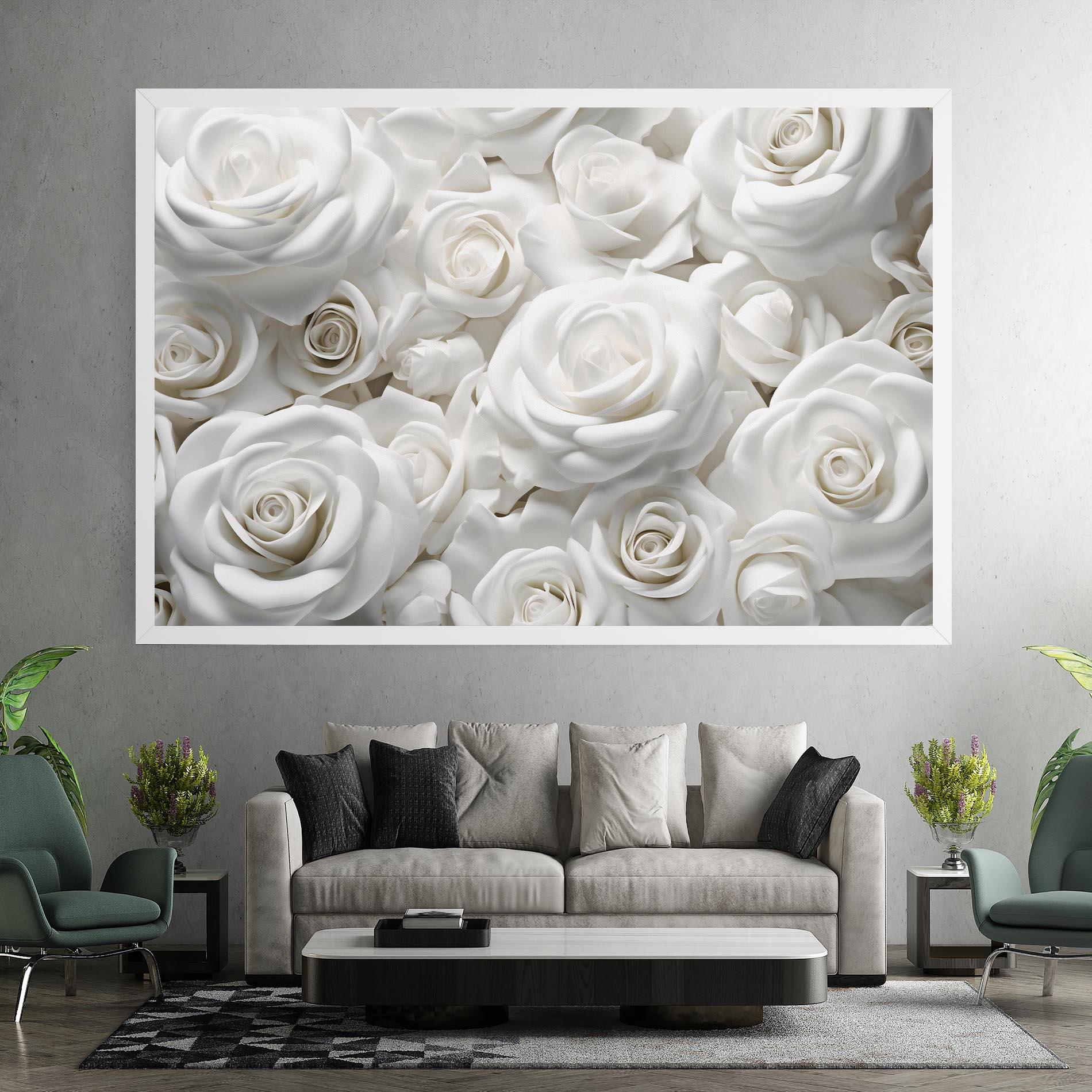 Tablou Canvas 3d White Roses mockup 7