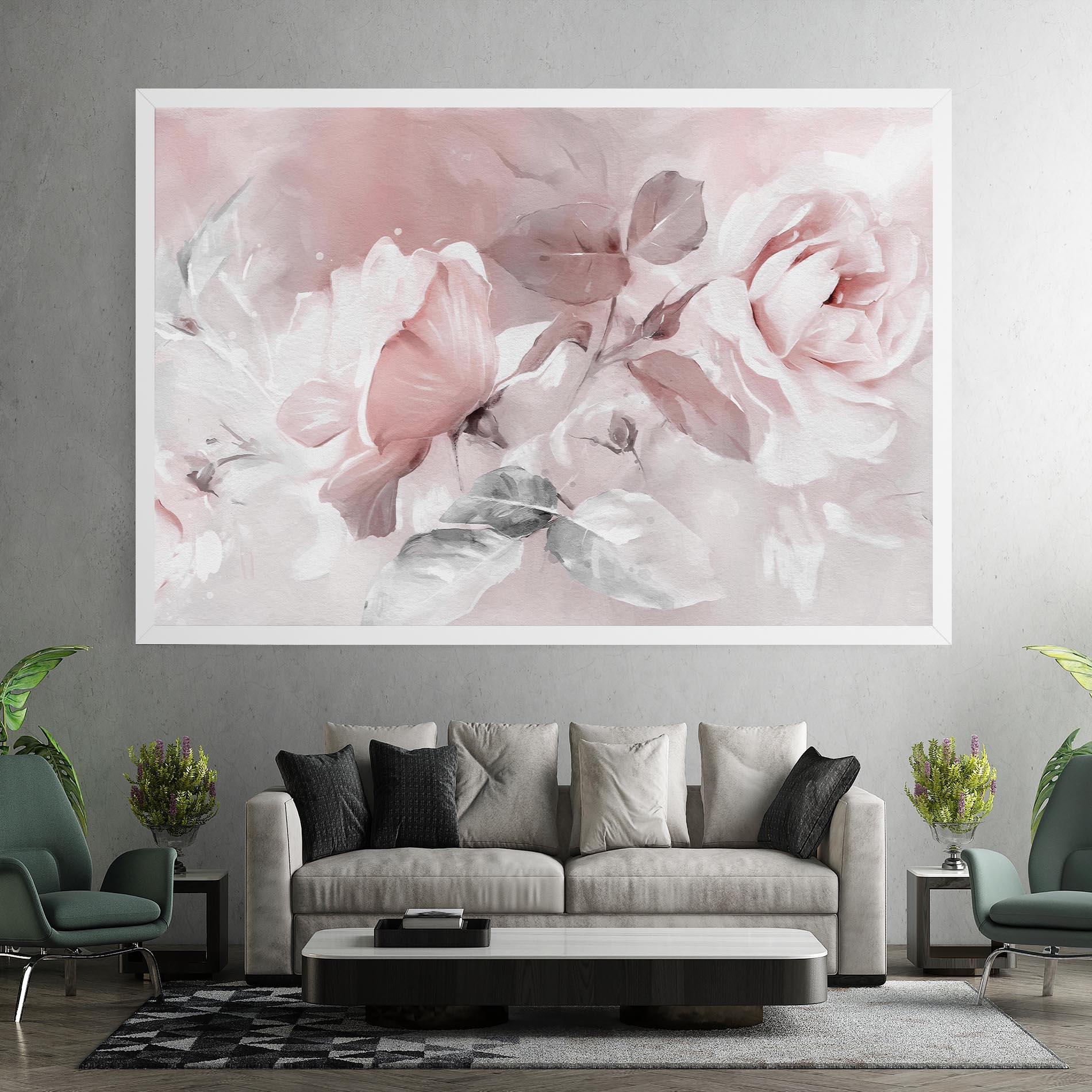 Tablou Canvas Abstract Pink Flowers mockup 7
