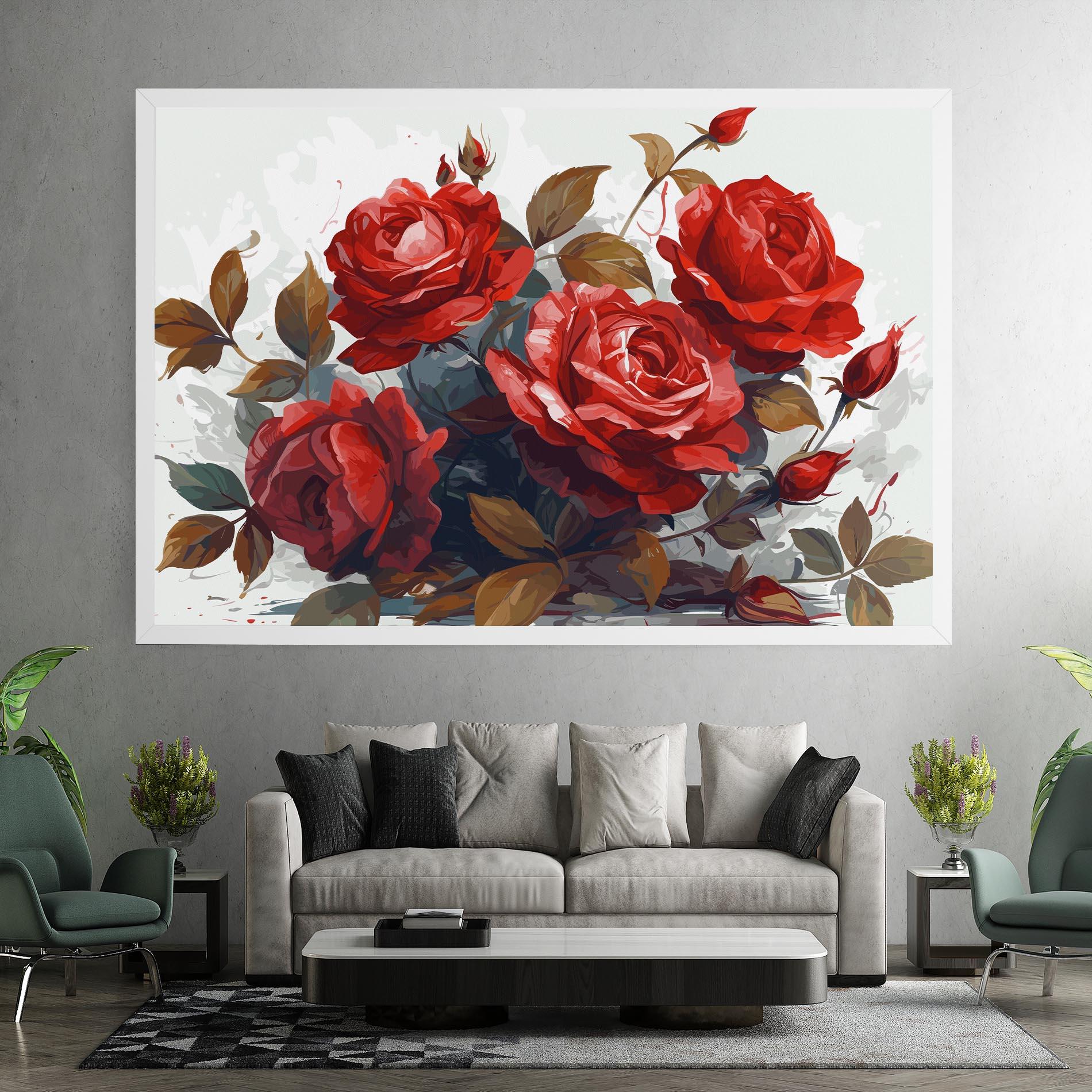 Tablou Canvas Beautiful Red Roses mockup 7