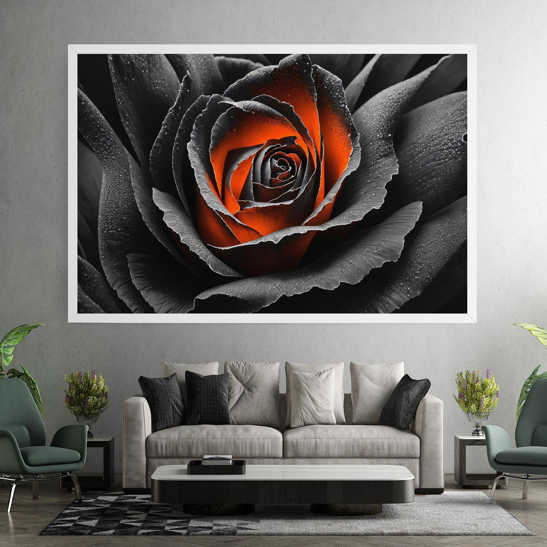 Tablou Canvas Grey Orange Rose mockup 7