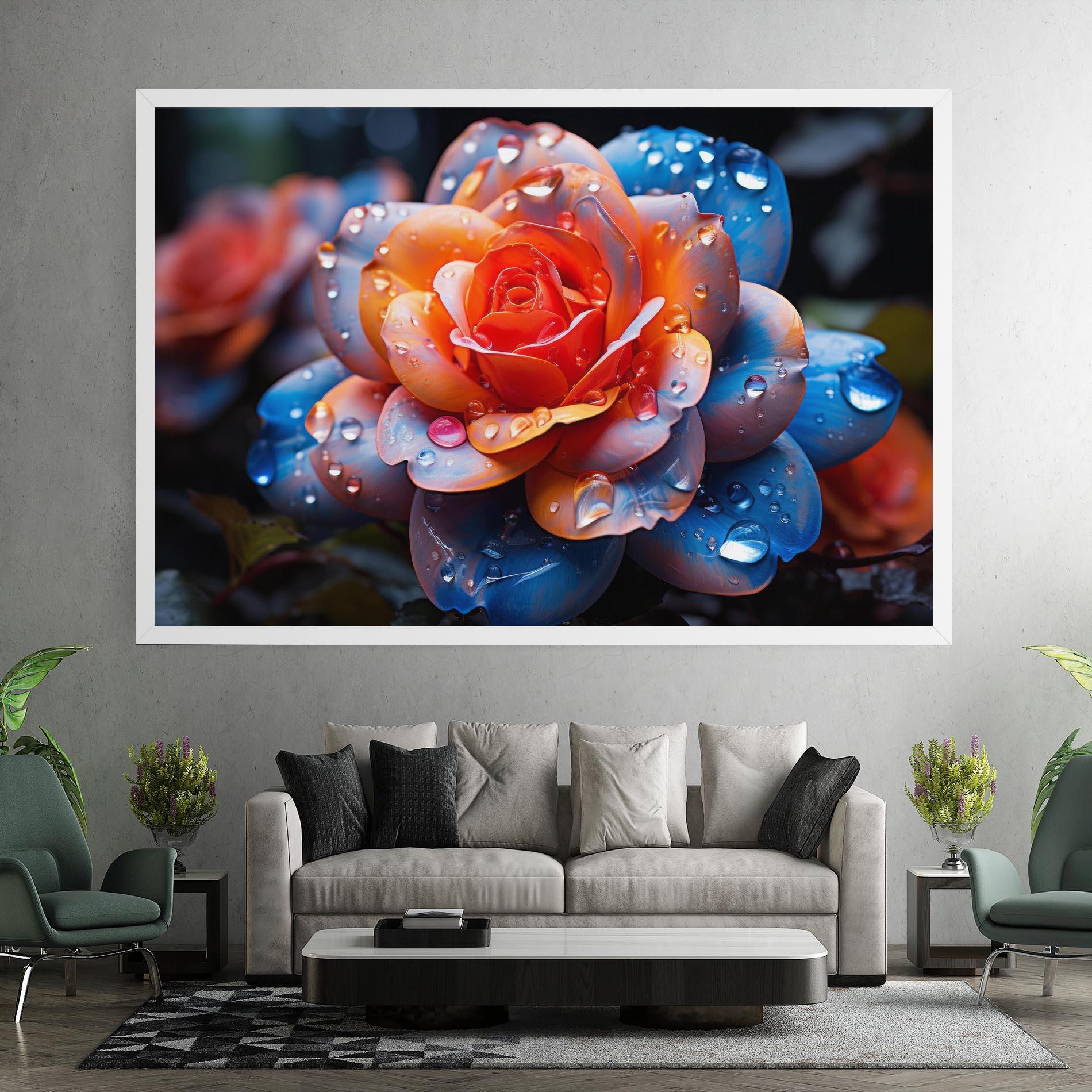 Tablou Canvas Orange Blue Rose mockup 7