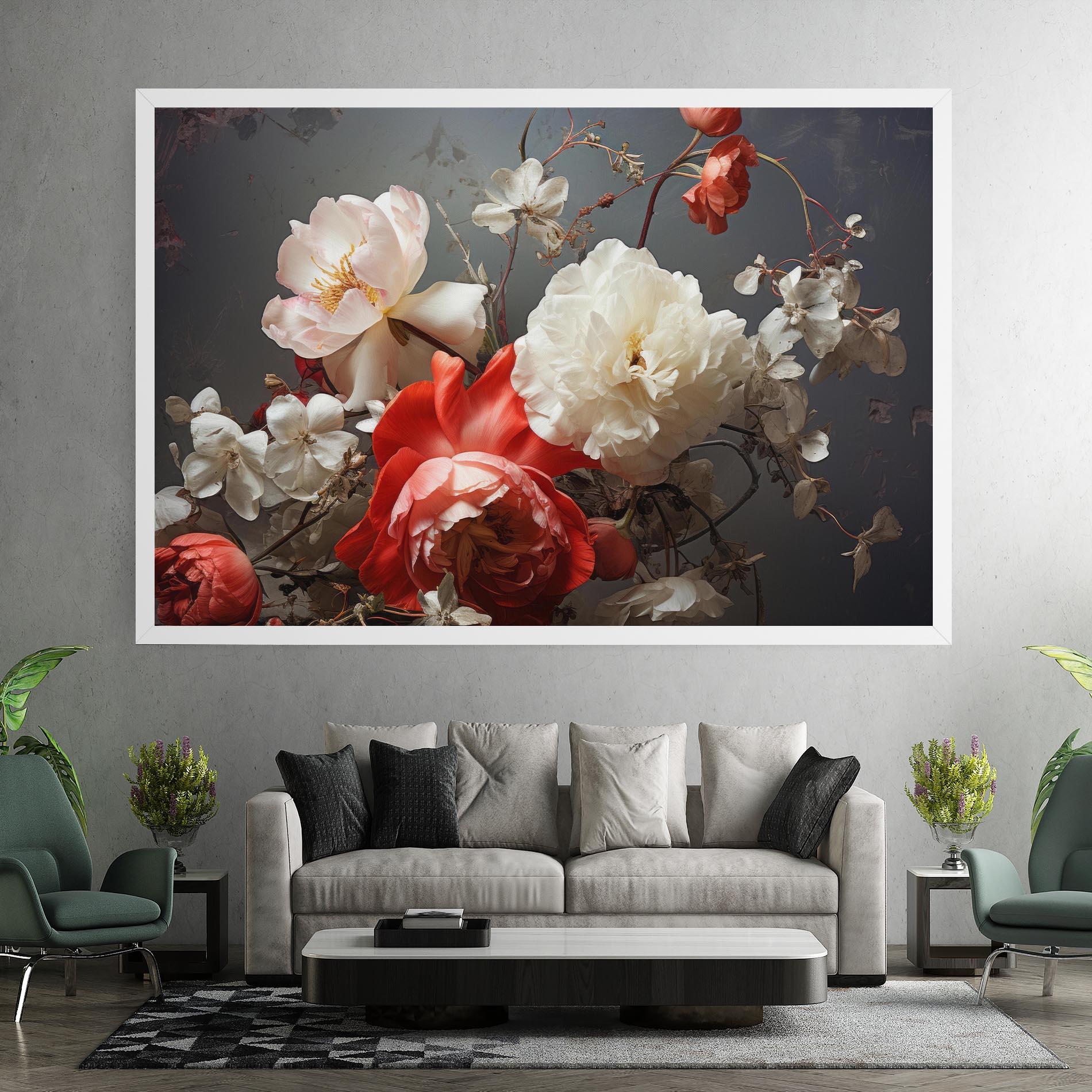 Tablou Canvas White Red Roses mockup 7