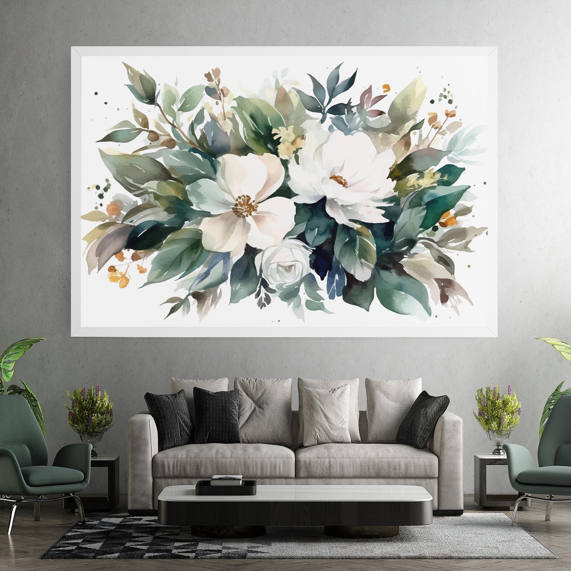 Tablou Canvas White Rose Paint mockup 7